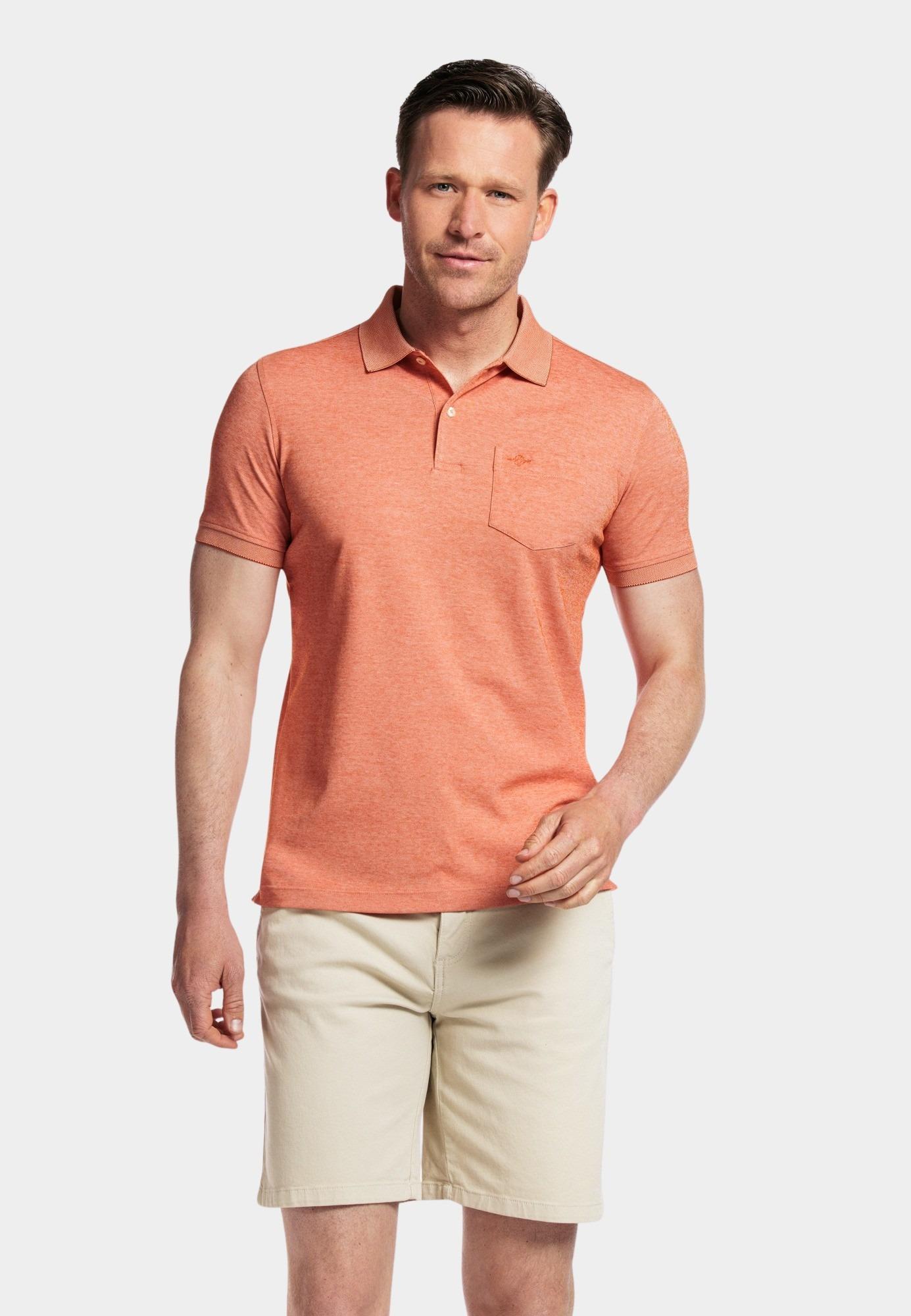 Baileys Polo korte mouw Oranje Poloshirt  2-tone Pique 415280/29