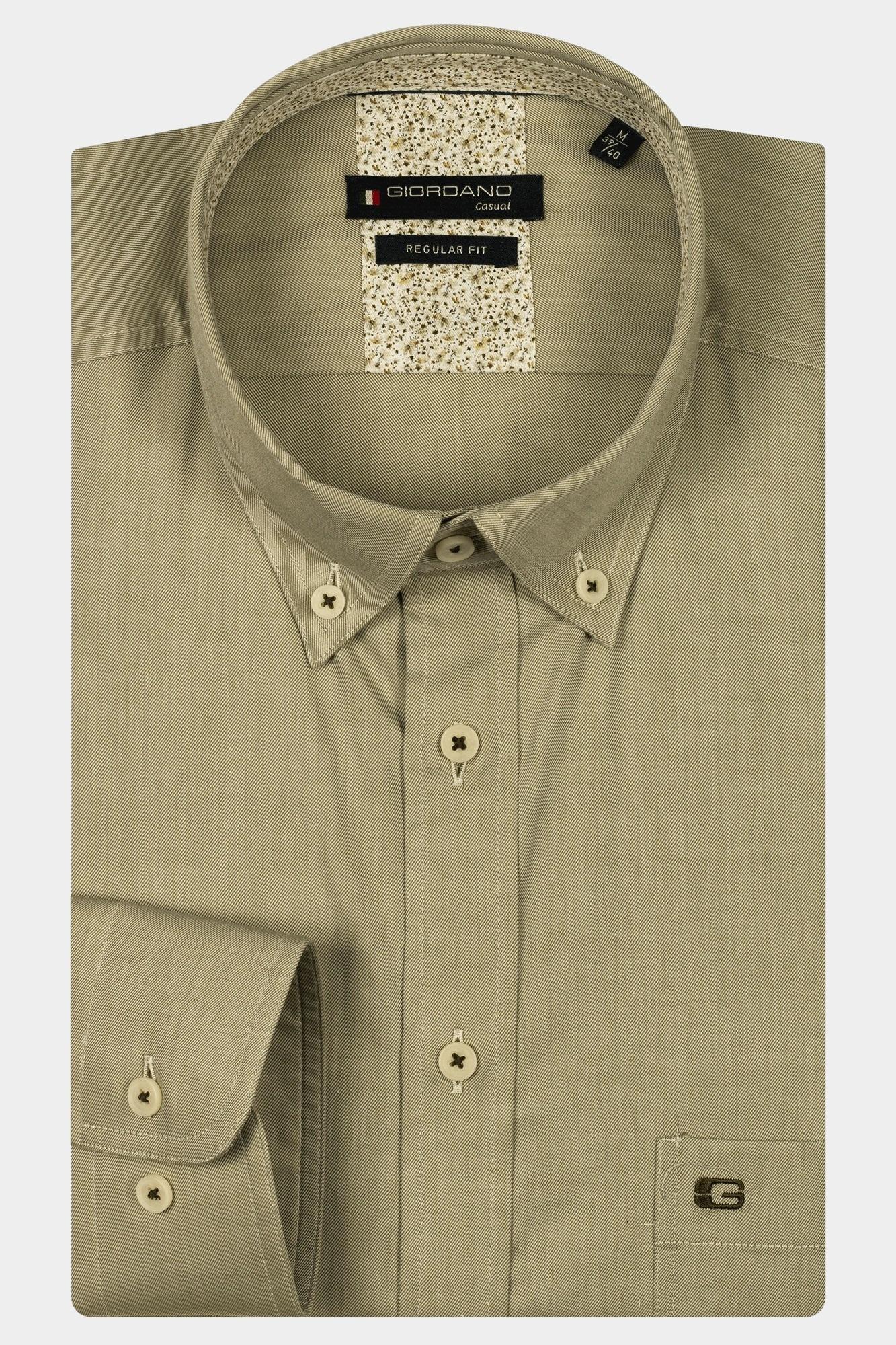 Giordano Casual hemd lange mouw Groen Ivy long sleeve button down w 517008/70