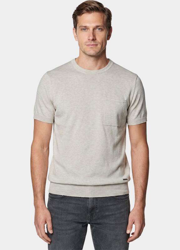 Scotland Blue T-shirt heren Grijs Yvan Knitted T-shirt Ss SPE26106YV09SB/2501