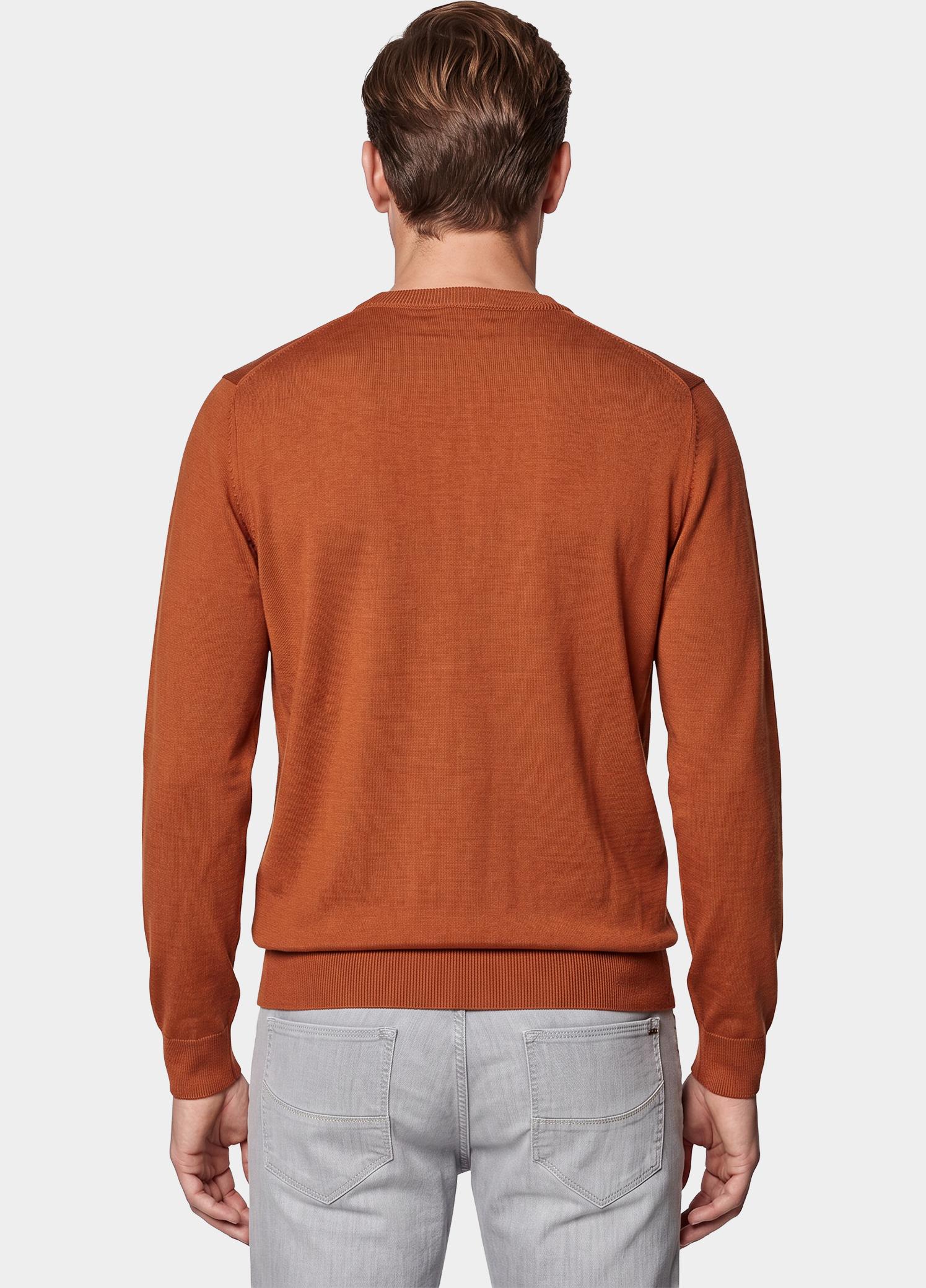 Bos Pullover heren Oranje O-hals 262/8042 - Roest