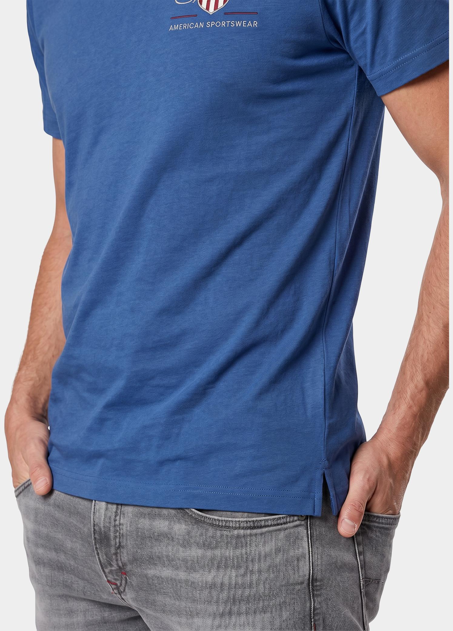 Gant T-shirt heren Blauw Geborduurd Archive Shield T-s 2067004/407
