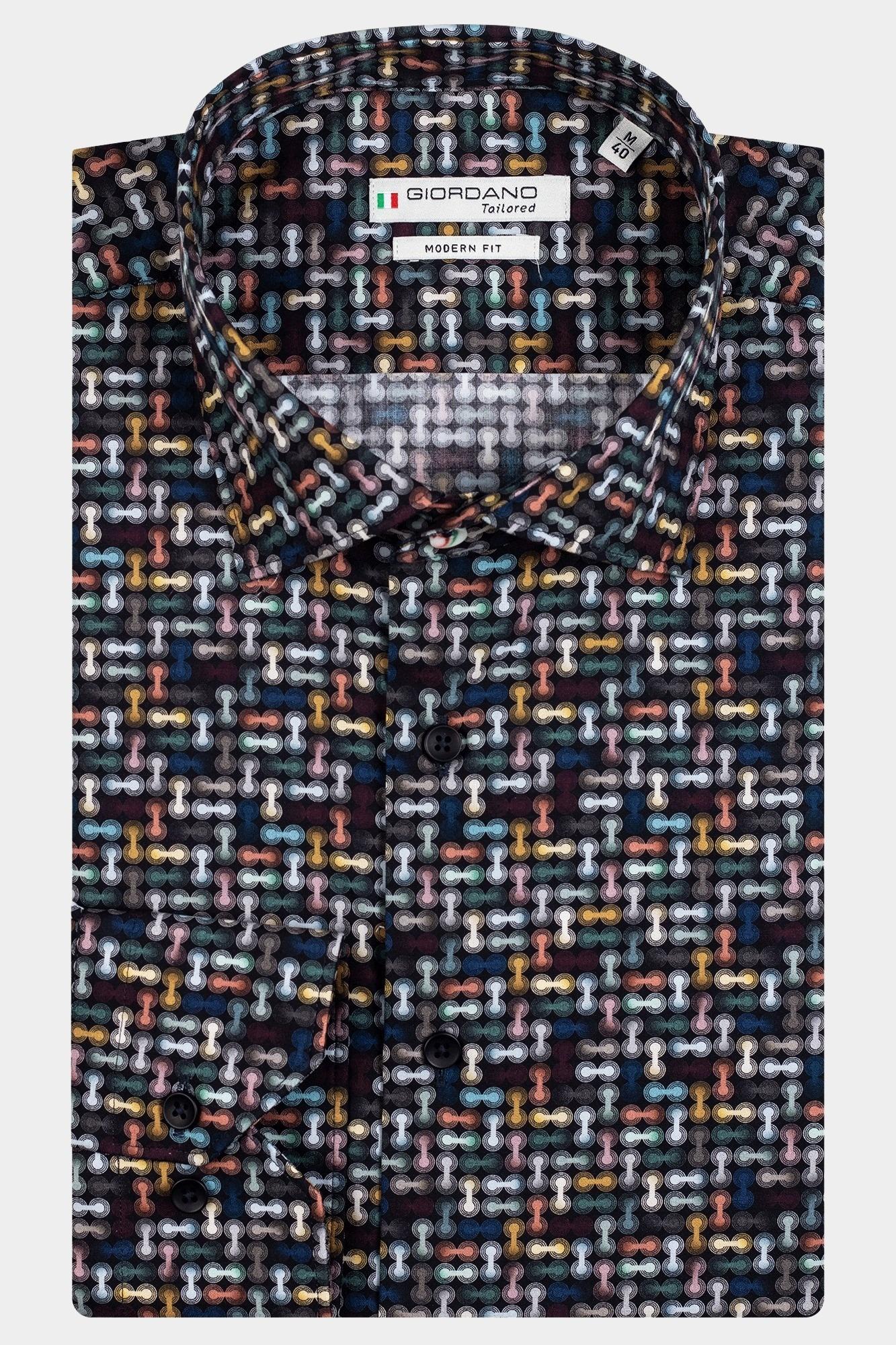 Giordano Casual hemd lange mouw Zwart Maggiore, LS Semi Cutaway Dou 327817/90