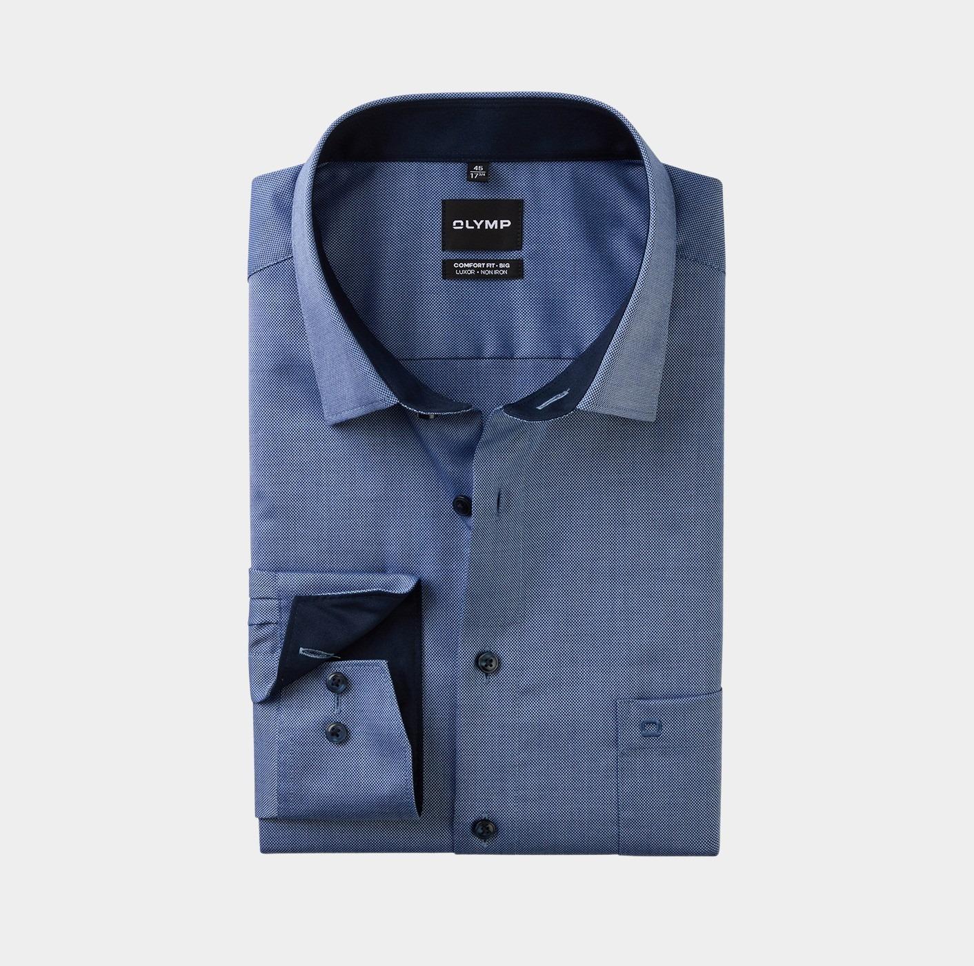 Olymp Business hemd lange mouw Blauw Big&Tall 141364/18