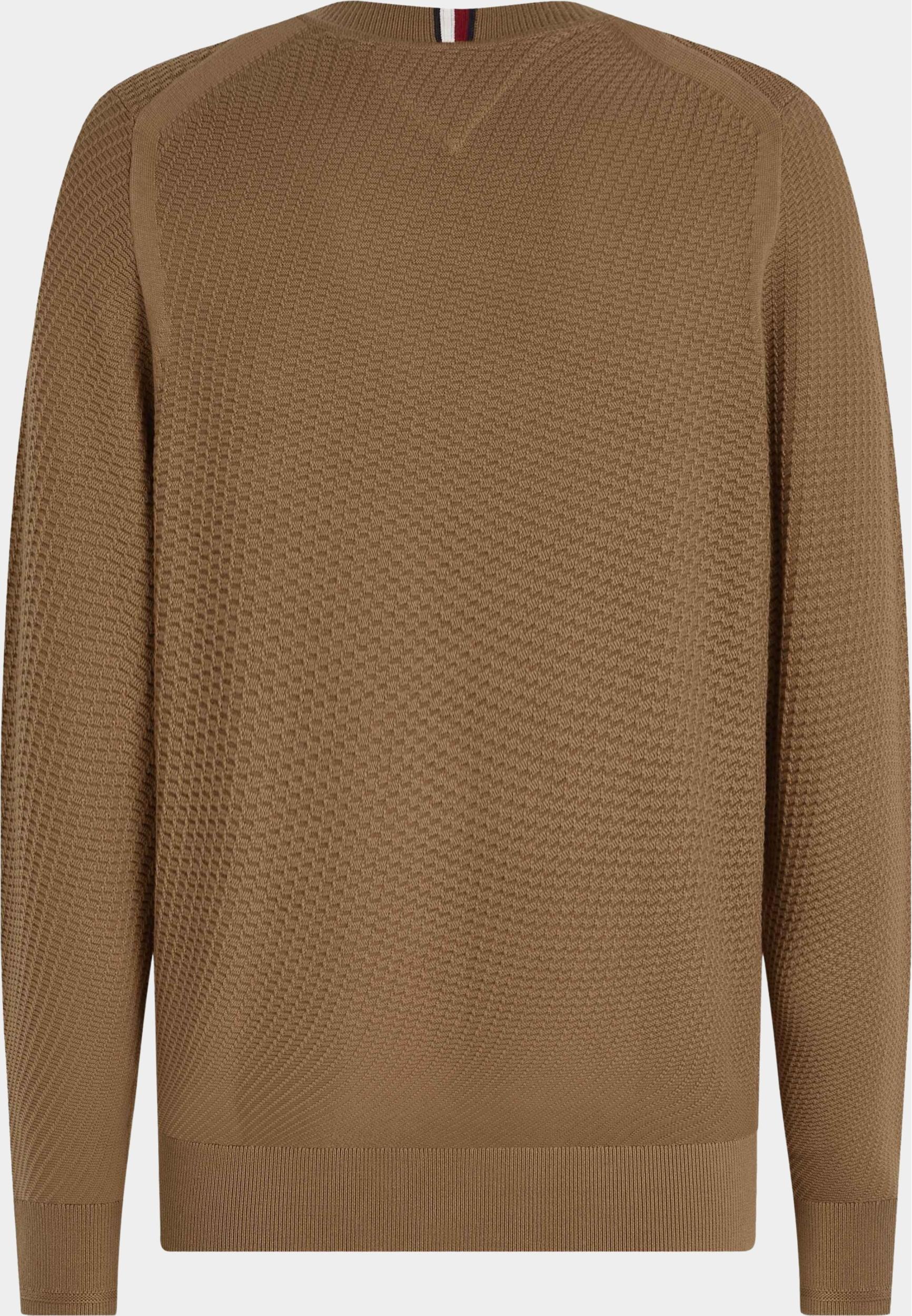 Tommy Hilfiger Pullover Bruin Rectangular Structure Crew Nk MW0MW33131/GWJ