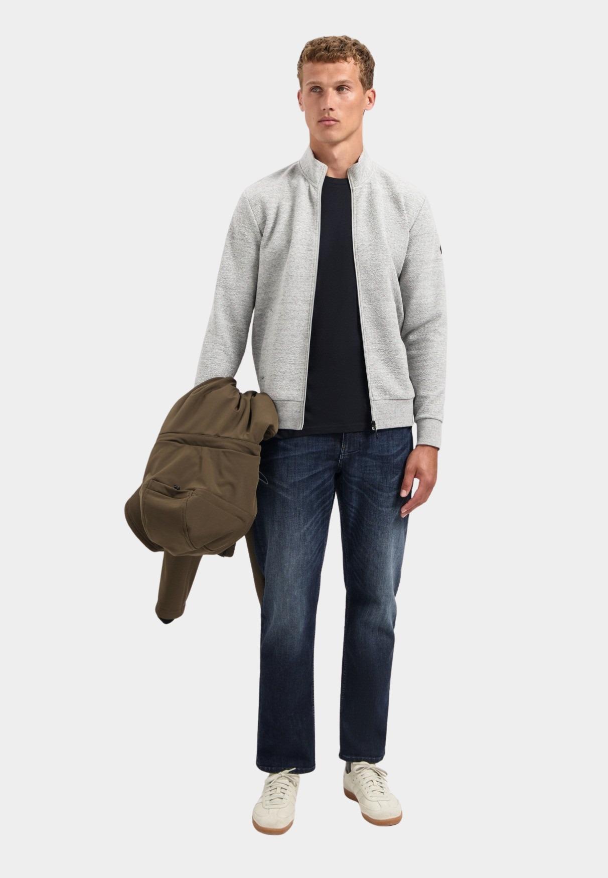 No Excess sweat vest Grijs Sweater Full Zip Stand Up-Col 29100815/102