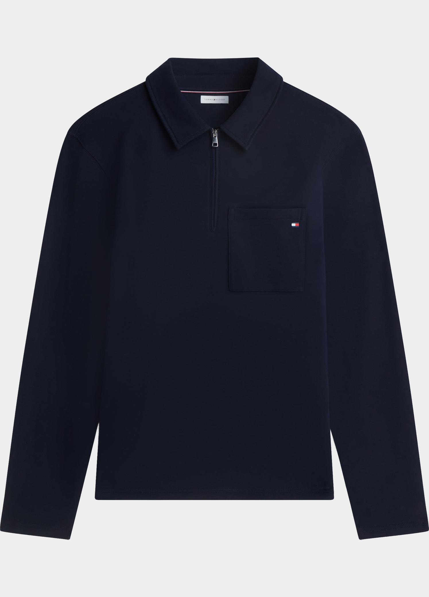 Tommy Hilfiger Half Zip Blauw ESSENTIAL TERRY POCKET 1/4 ZIP MW0MW43213/DW5
