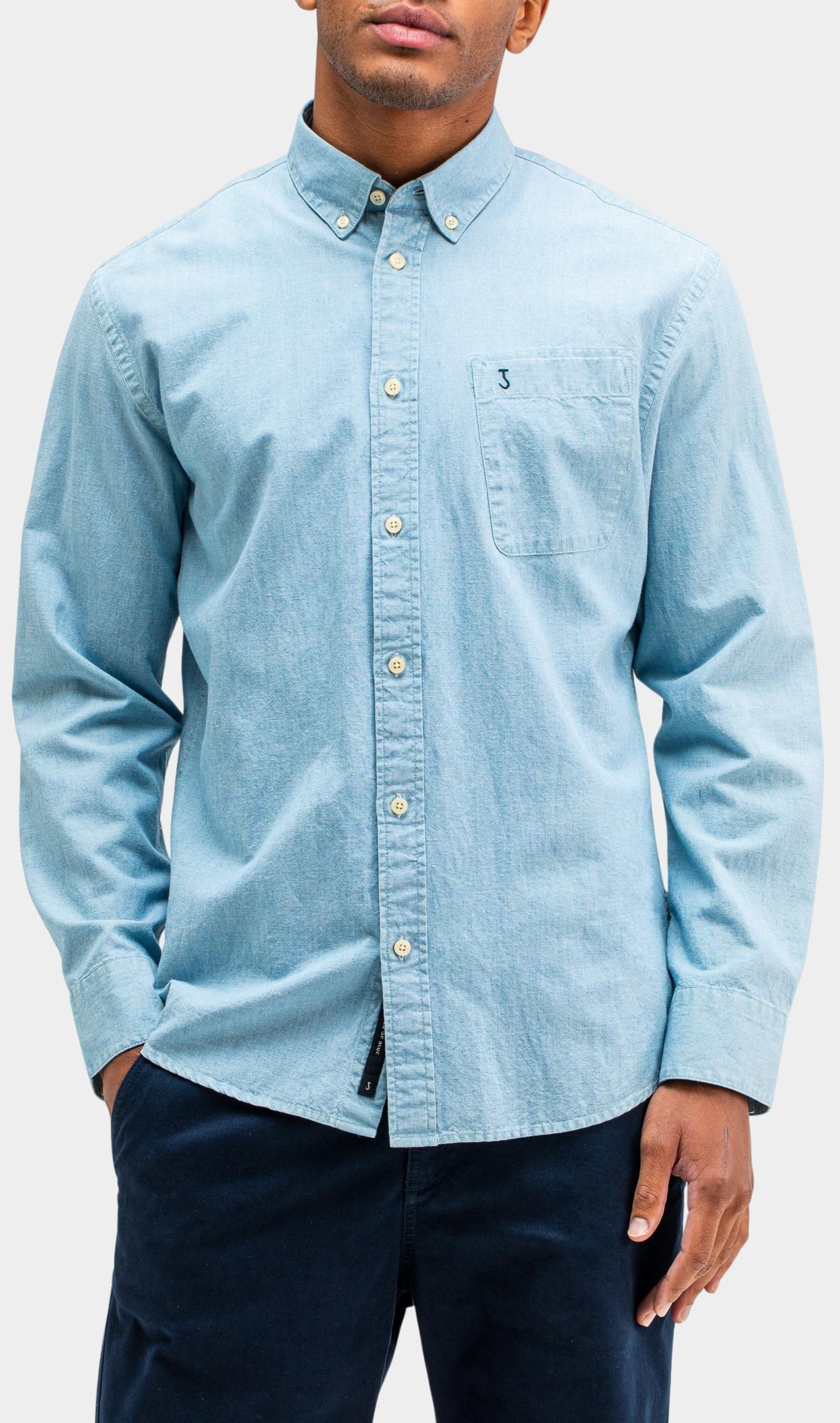Butcher of Blue Casual hemd lange mouw Blauw Aidan Chambray Shirt M2514035/836