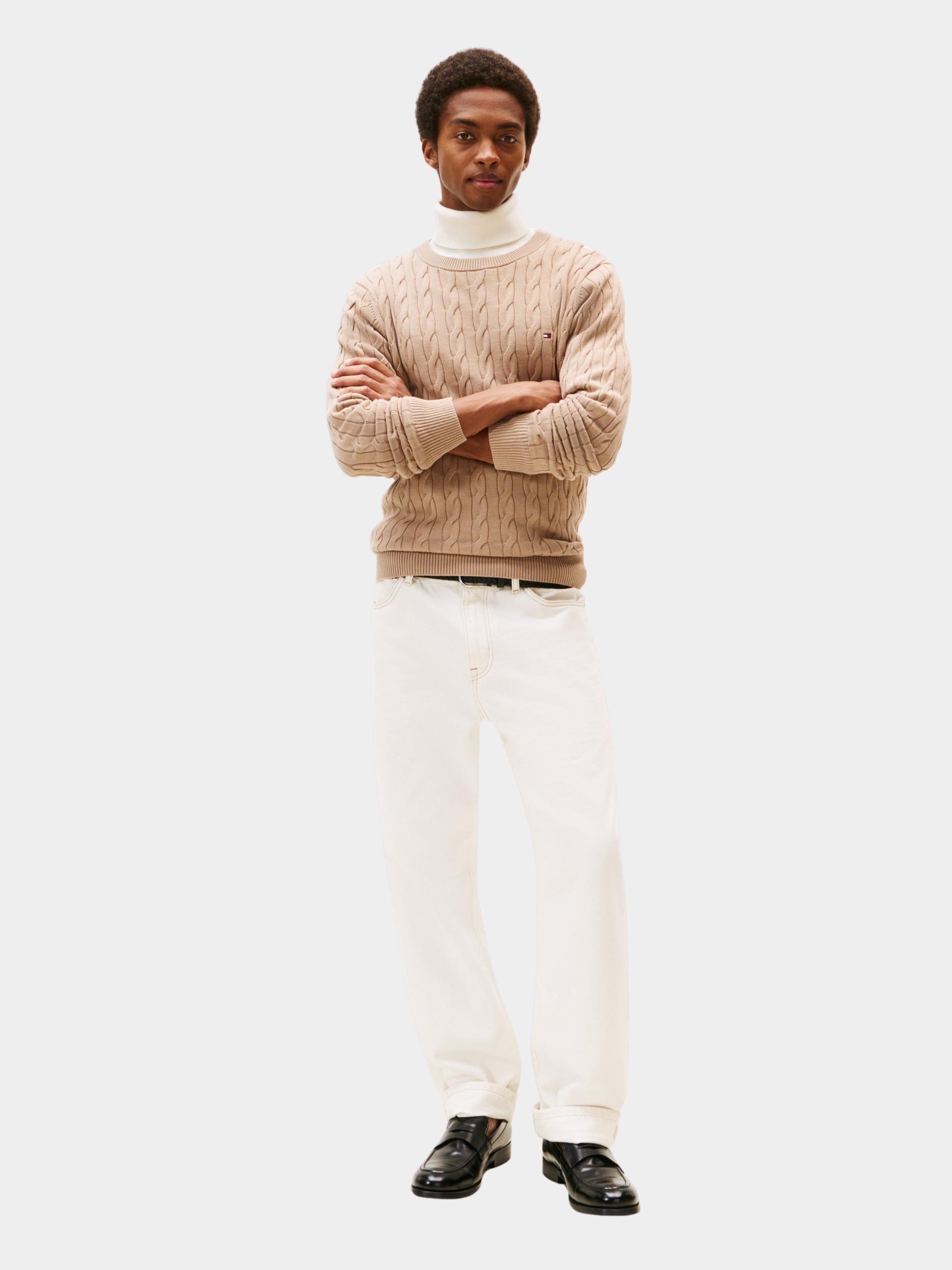 Tommy Hilfiger Pullover Beige CLASSIC COTTON CABLE CREW NEC MW0MW33132/AFE