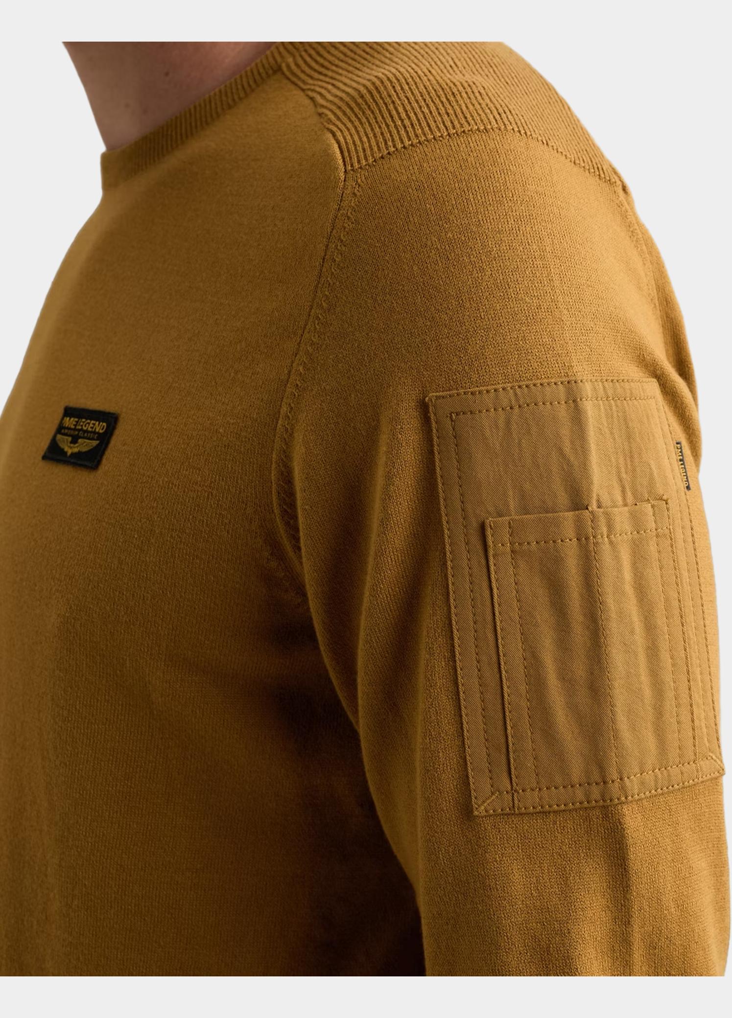 PME Legend Pullover heren Bruin R-neck American Classic PKW2608320/8187