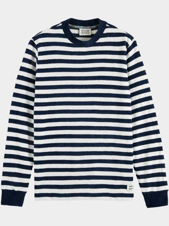 Scotch & Soda Sweater Multi Textured stripe sweatshirt 169911/0218