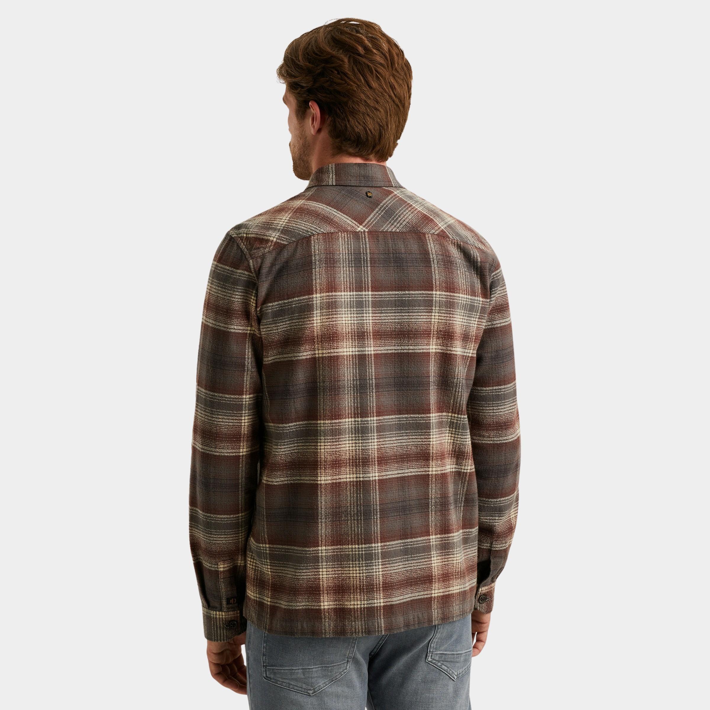 PME Legend Overshirt Bruin LONG SLEEVE SHIRT Brushed Gri PSI2509244/8203