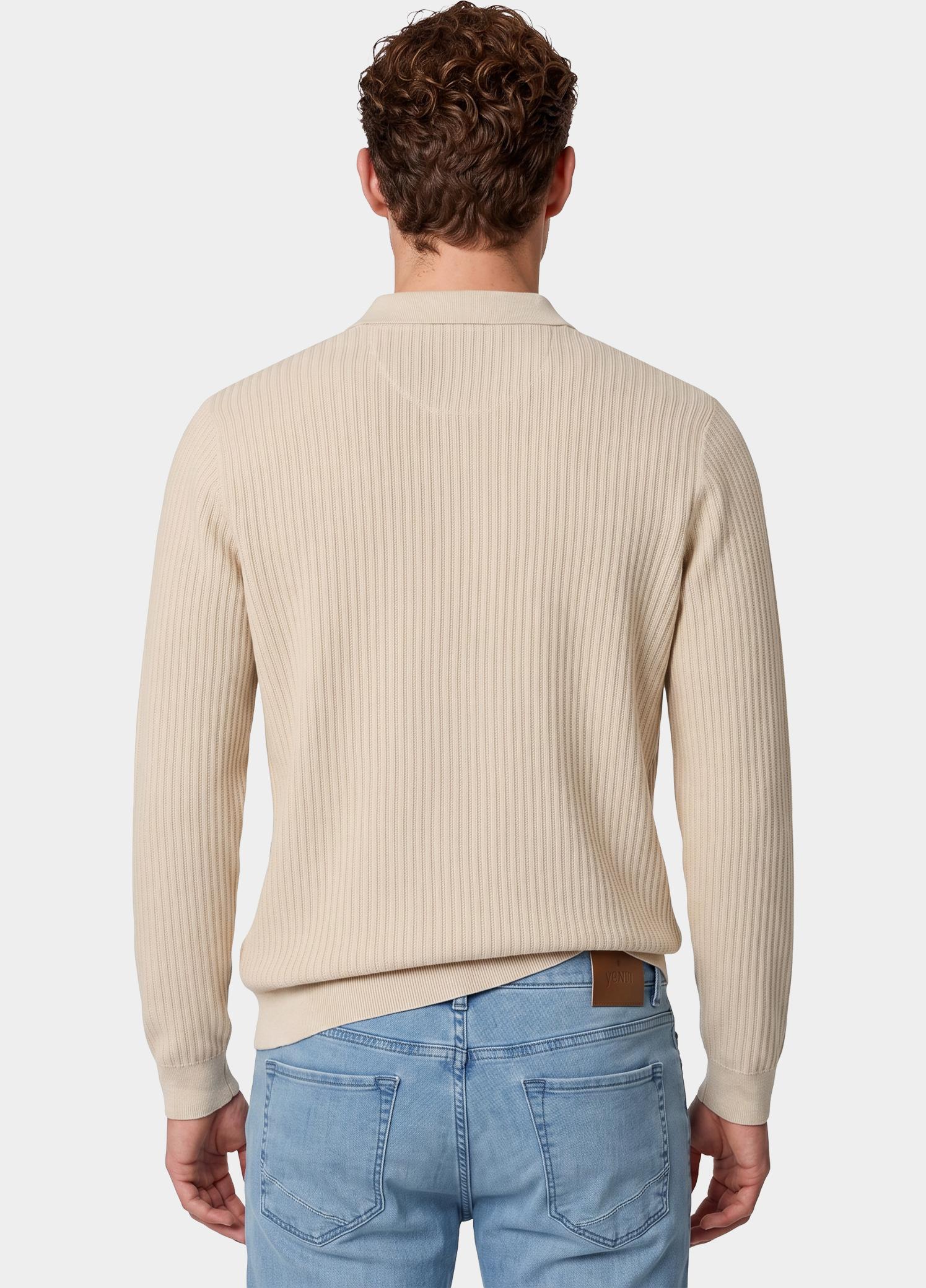 Venti Polo lange mouwen heren Wit Polo 1/1 gestrickt 226280000/016