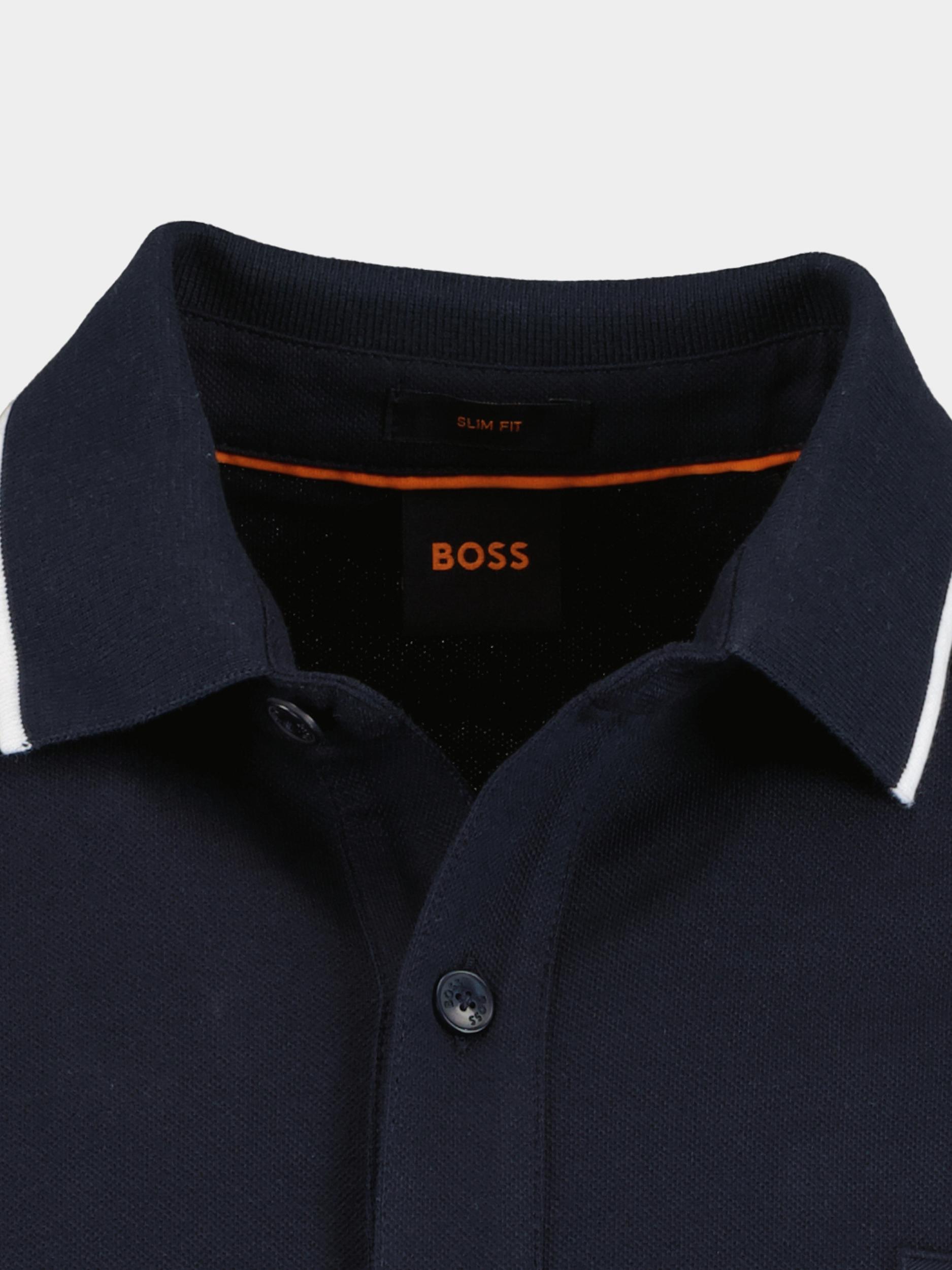 BOSS Orange Polo korte mouw Blauw Passertip 10256683 01 50507699/404