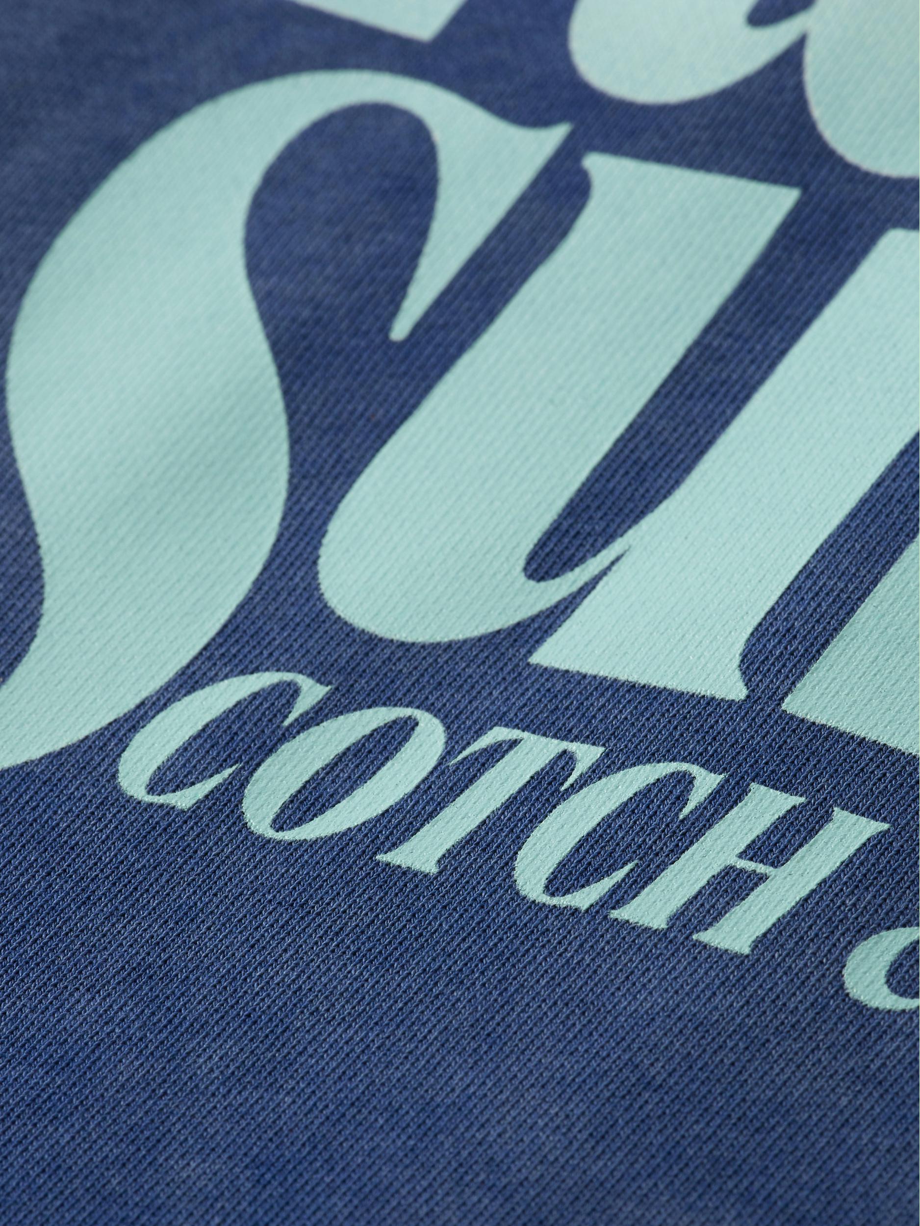 Scotch & Soda Sweater Blauw Garment-dye logo hoodie 169895/1149