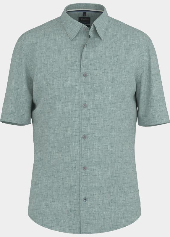 Olymp overhemd korte mouw heren Groen Casual 404012/88