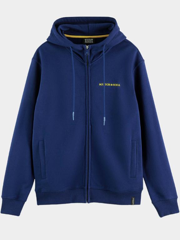 Scotch & Soda Vest Blauw Zip-through hoodie in Organic 169142/1149
