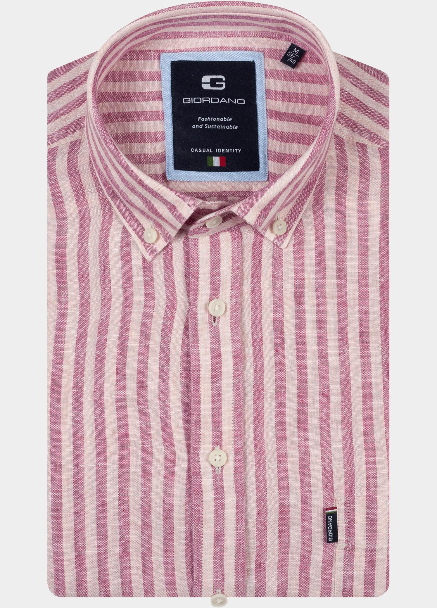 Giordano Overhemd heren Roze Brando Long Sleeve Button Dow 617829/50