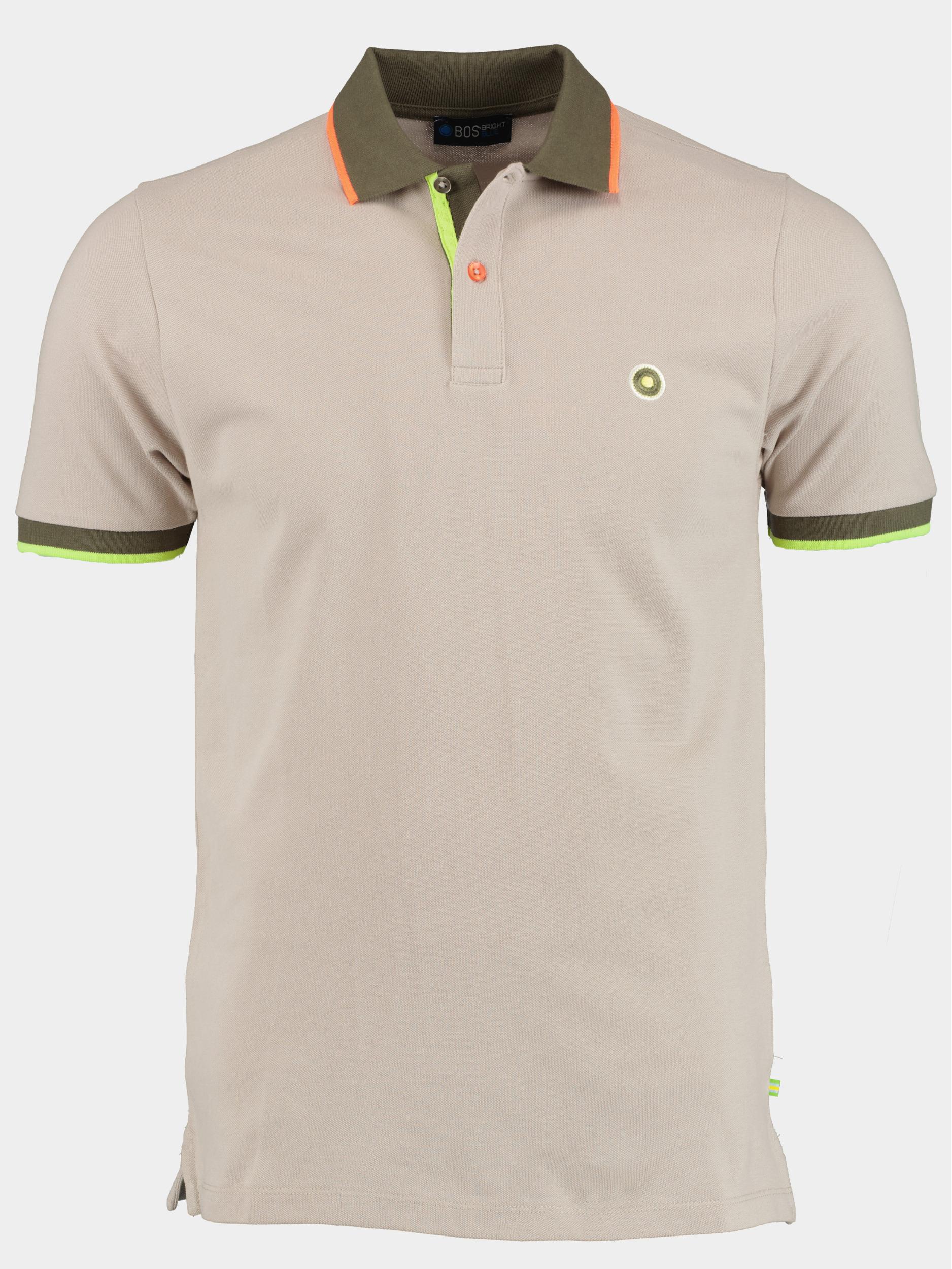 Bos Bright Blue Polo korte mouw Beige Polo Fluor 7822423/620