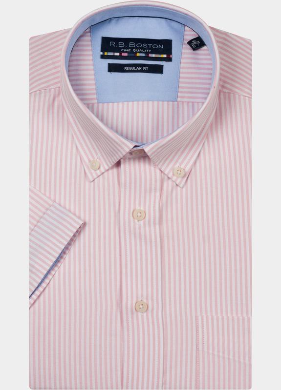 R.B. Boston overhemd korte mouw heren Oranje Marshall SS Button Down 616670/35