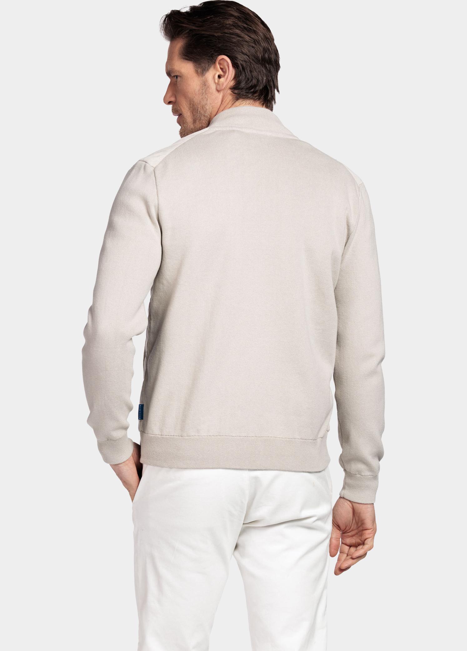 Baileys Vest heren Wit Cardigan Zip  Milano knit 612015/815
