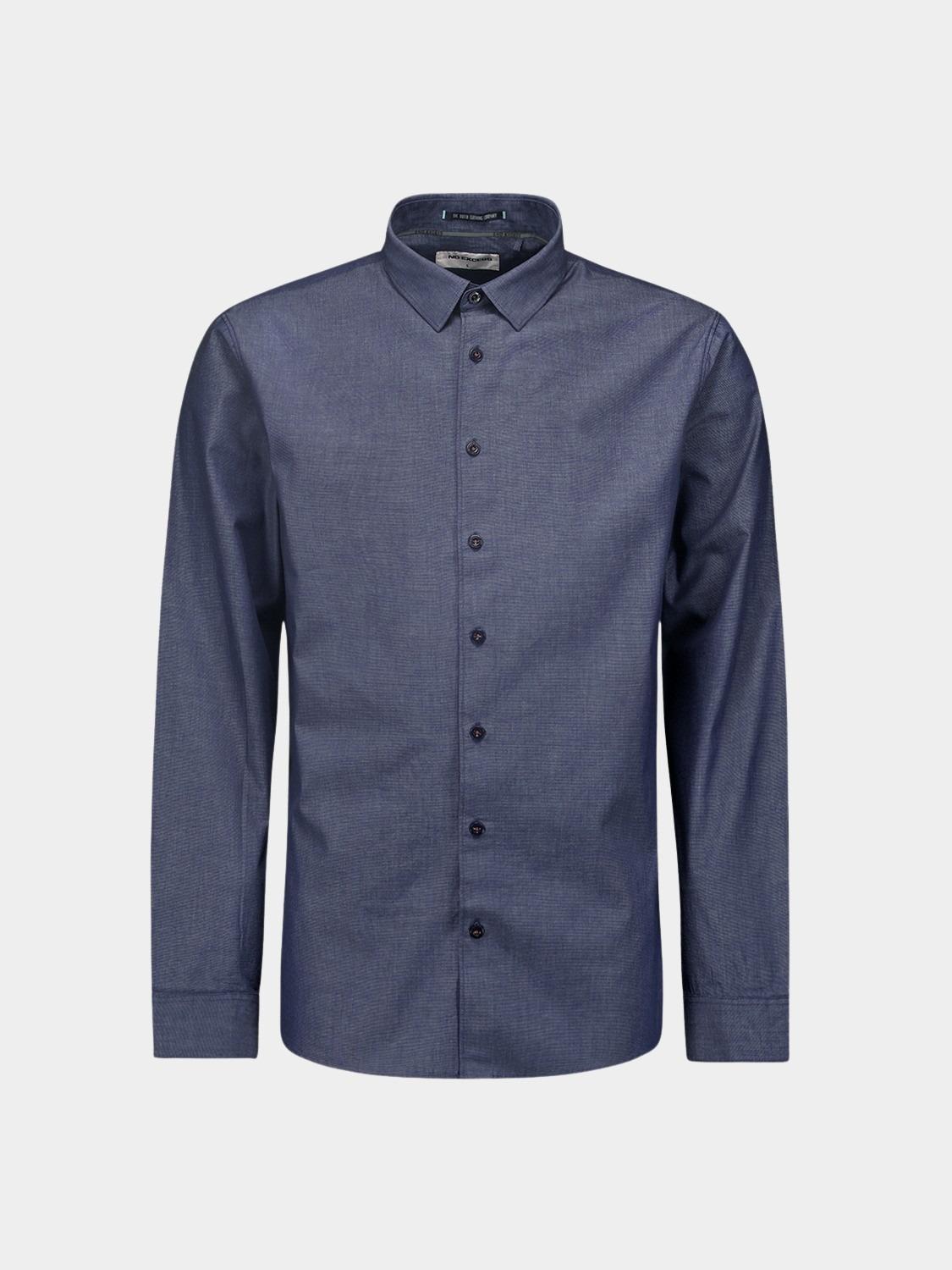 No Excess Casual hemd lange mouw Blauw Shirt 2 Coloured N4330/078
