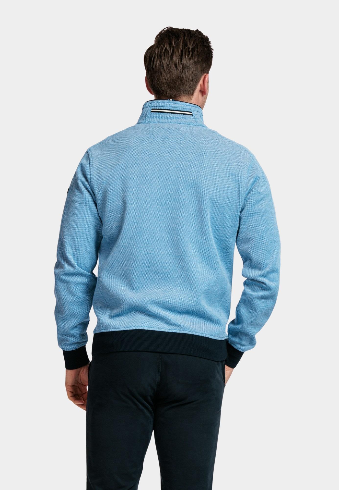 Baileys Half Zip Blauw Sweatshirt 1/2 zip 2-tone oxf 413138/66