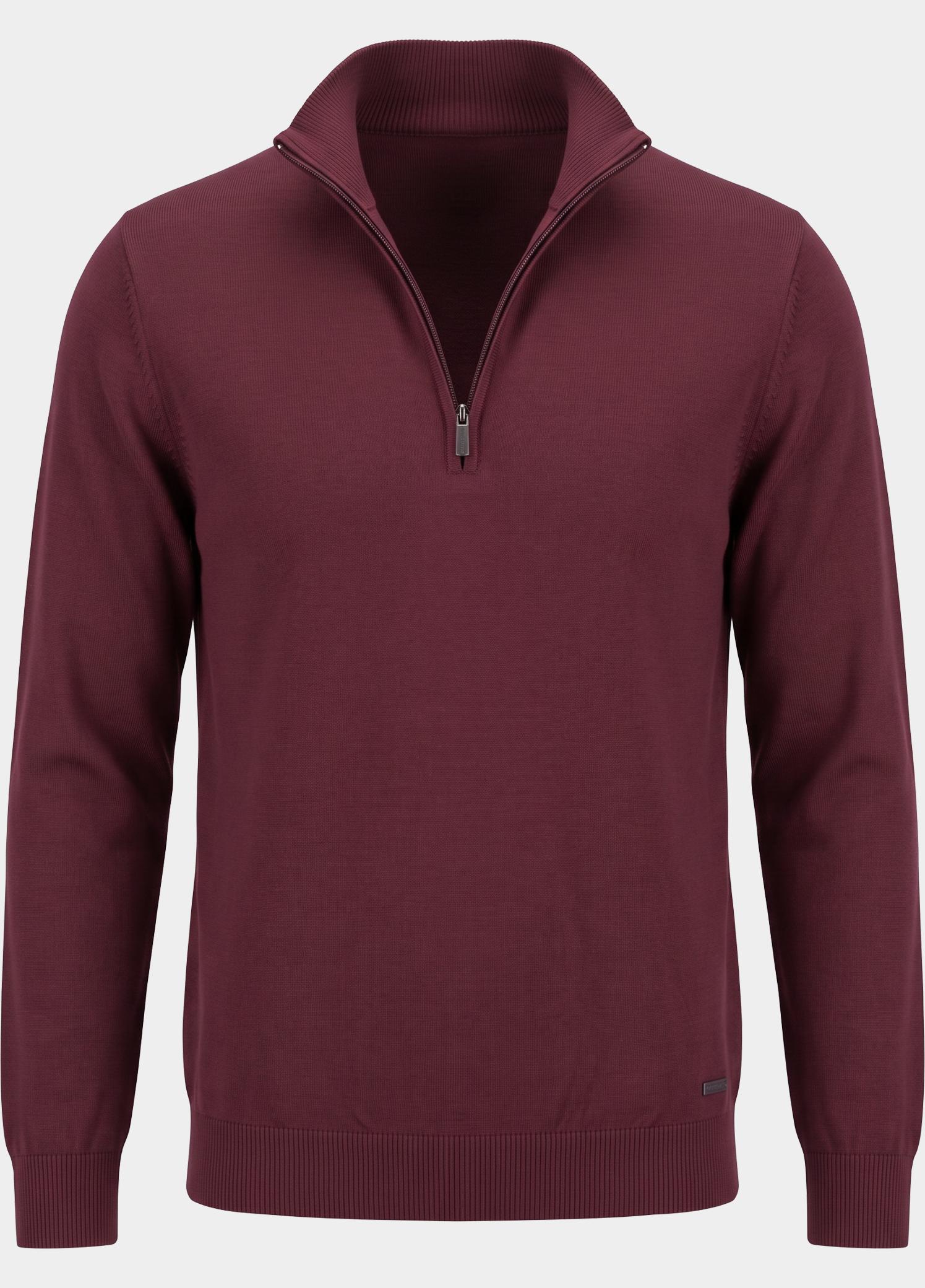 Born With Appetite Half Zip Rood Lux Pull Halfzip Merino BWA00005LU15/6009 port