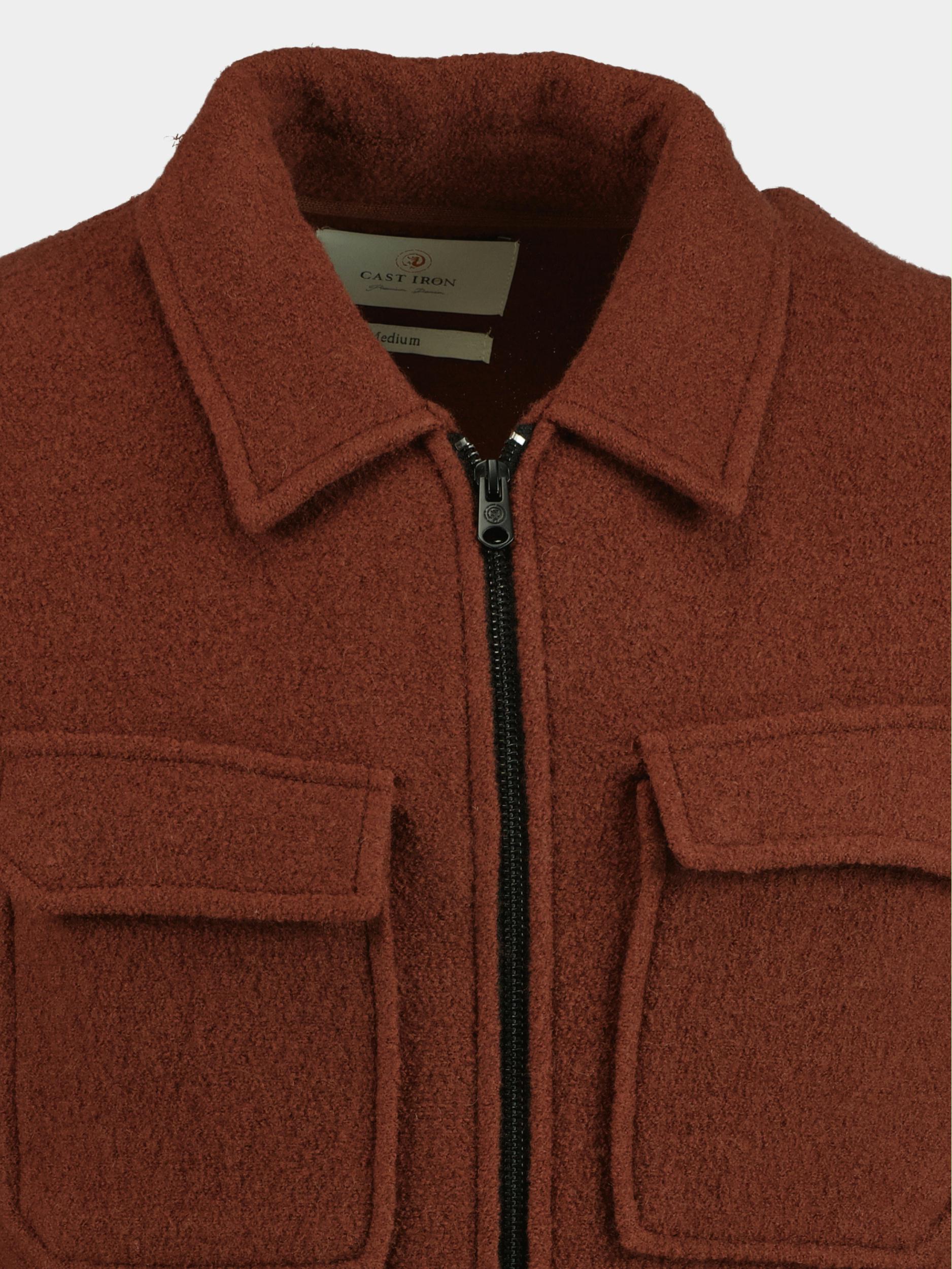 Cast Iron Vest Bruin Zip jacket boiled wool CKC2209354/8168 Cast Iron Vest Bruin Zip jacket boiled wool CKC2209354/8168