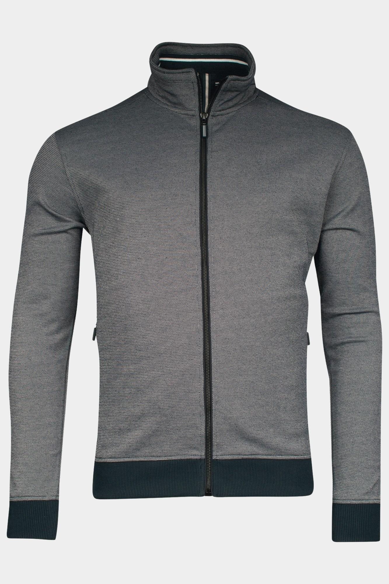 Baileys Vest Blauw Sweat Cardigan Zip  2-tone ox 512258/69