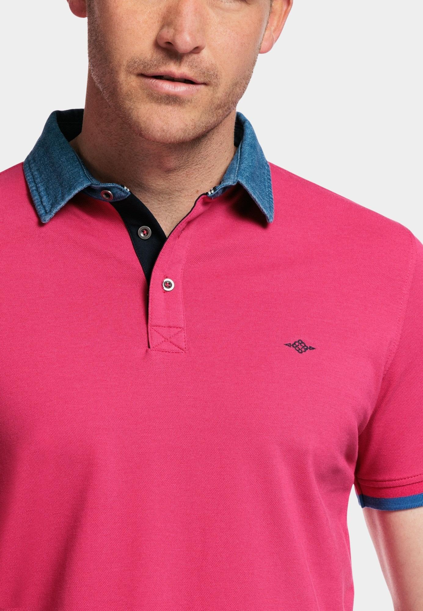 Baileys Polo korte mouw Rood Poloshirt - with Denim Collar 415290/33