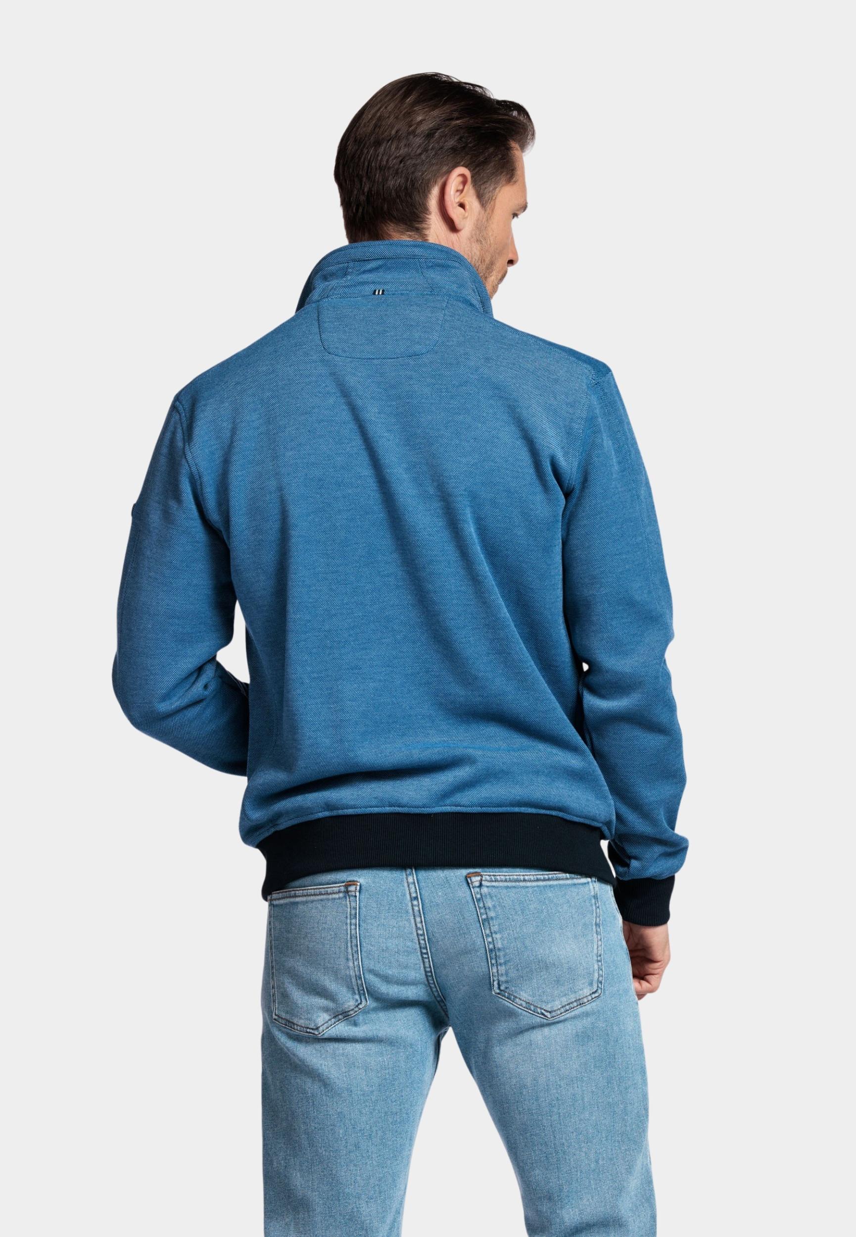 Baileys Vest Blauw Sweat Cardigan Zip  2-tone ox 512258/68