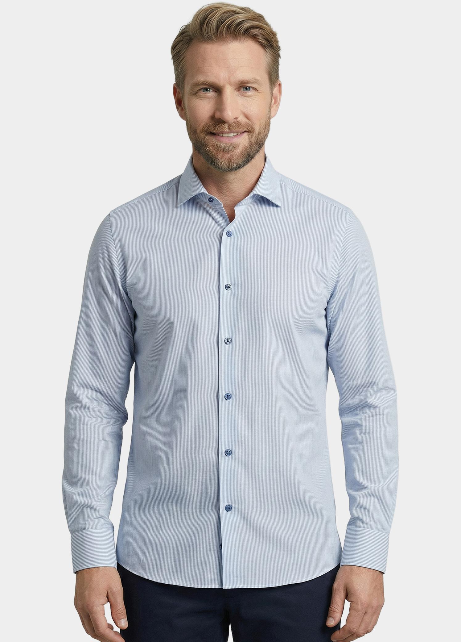 Giordano Overhemd heren Blauw Maggiore Long Sleeve Semi Cut 617851/62