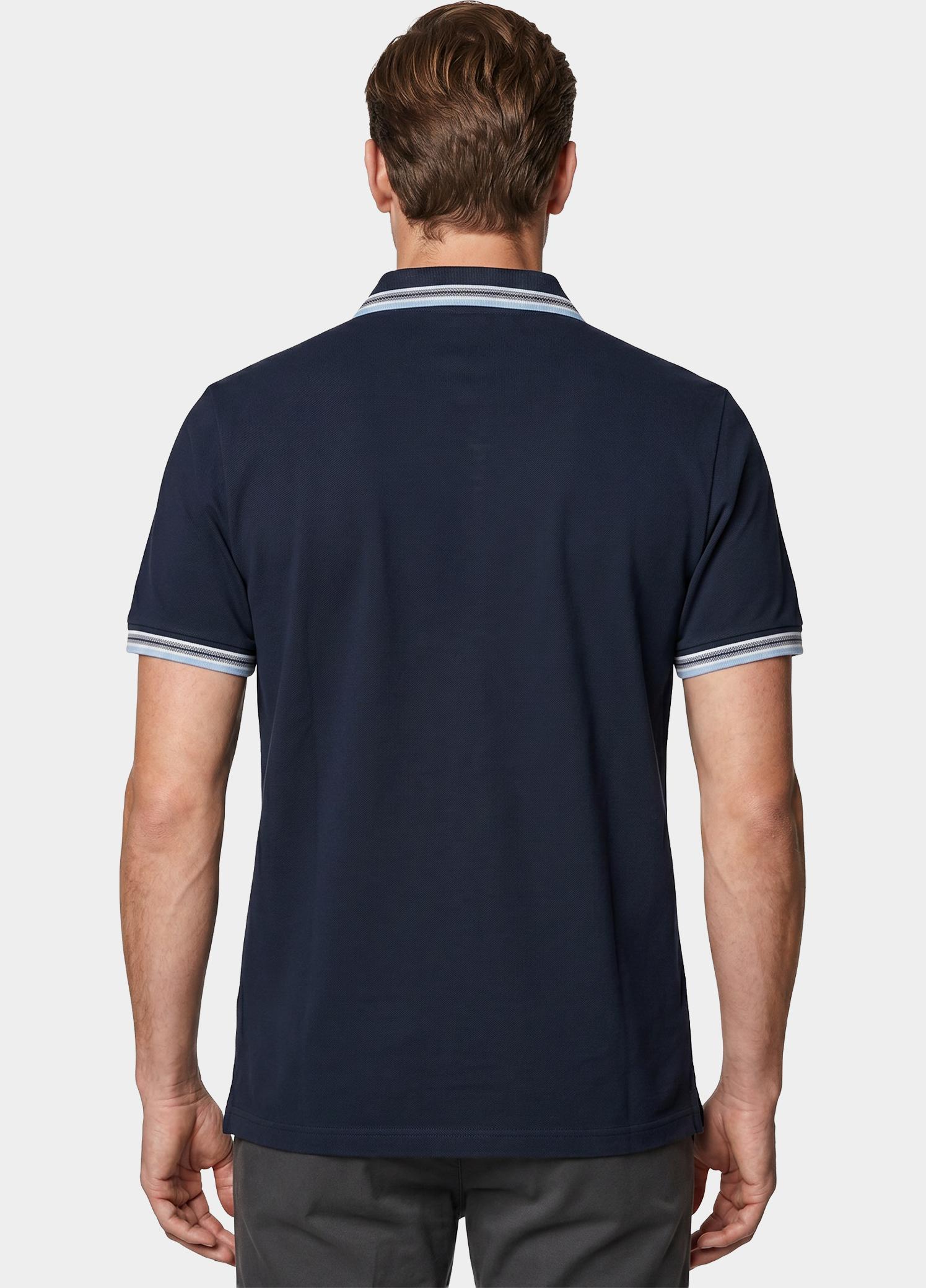 Scotland Blue Polo heren Blauw Brick Polo Plain Contrast Col SPE25108BR06SB/290 navy