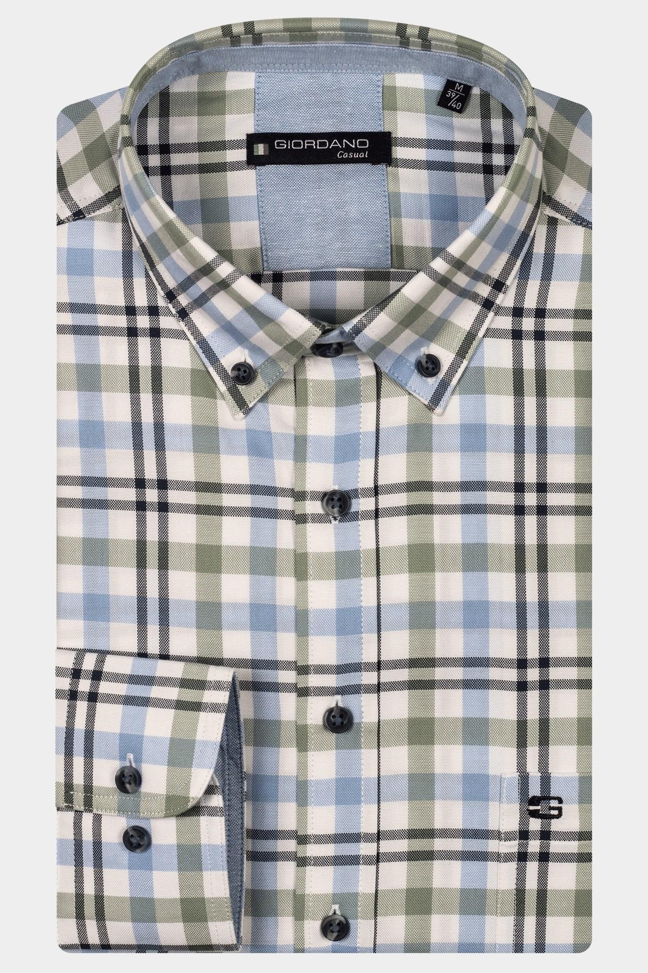 Giordano Casual hemd lange mouw Groen Ivy long sleeve button down 517313/70