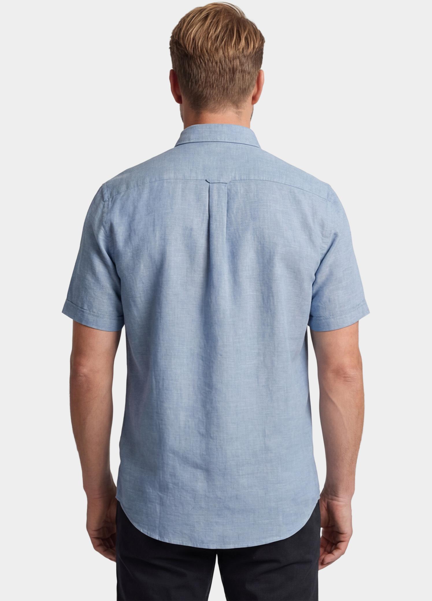 Giordano overhemd korte mouw heren Blauw League Short Sleeve Button Do 616009/64