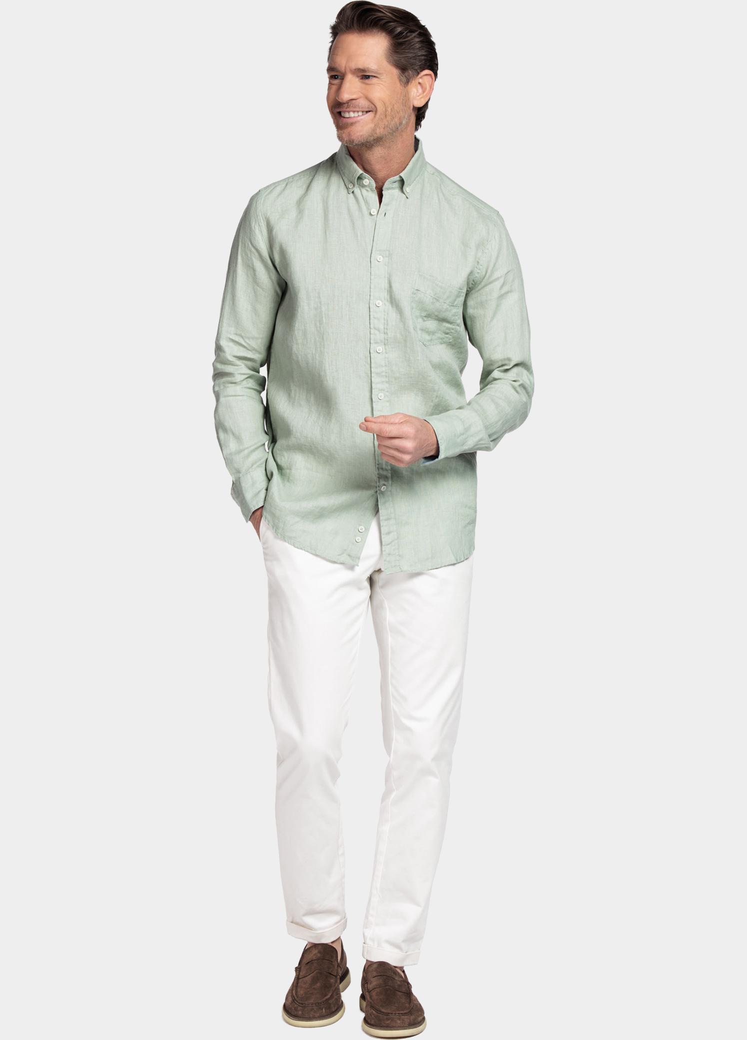 Giordano Overhemd heren Groen Ivy Long Sleeve Button Down S 617009/71