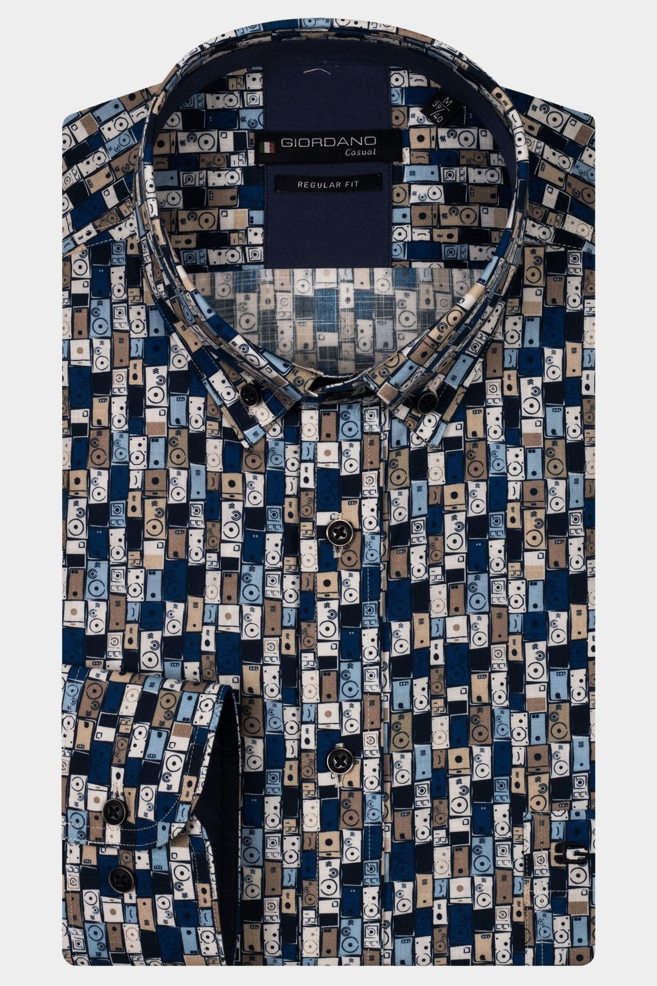 Giordano Casual hemd korte mouw Blauw League Short Sleeve button do 516016/60