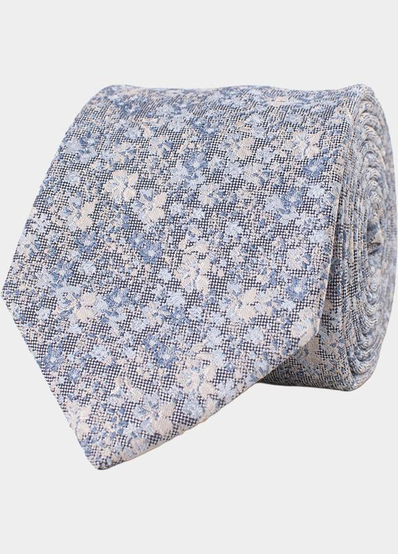 Tresanti Stropdas Blauw GLAUCO with field flowers TRTIKA470/800