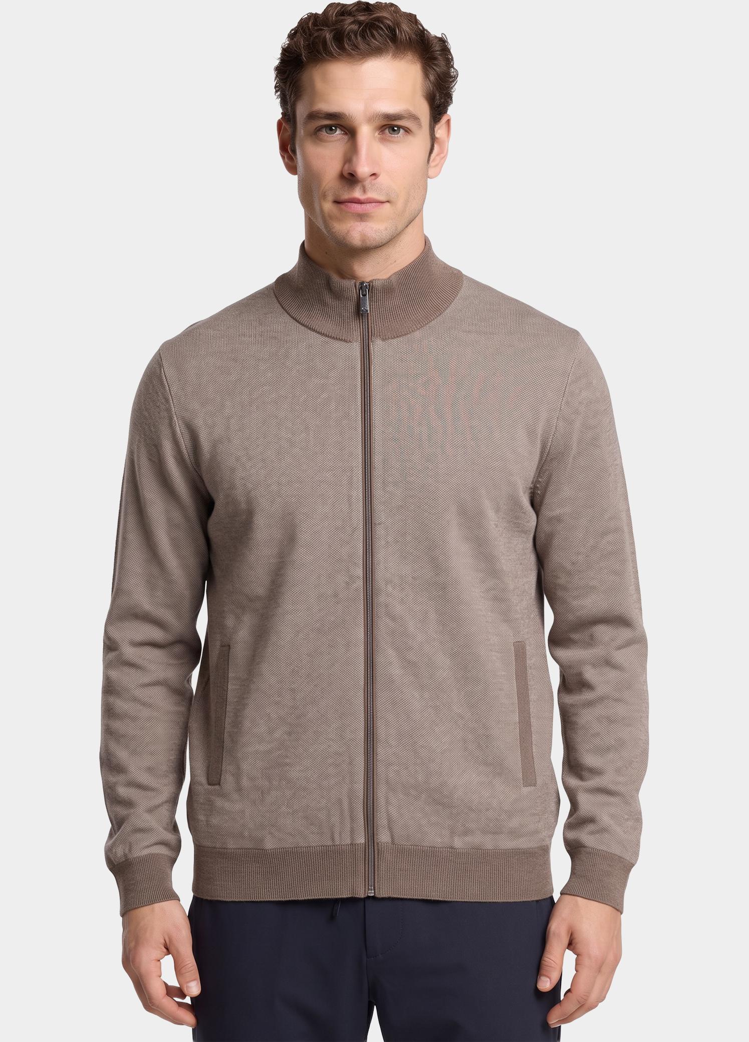 Baileys Vest heren Bruin Cardigan Zip  all-over in  2- 622180/875