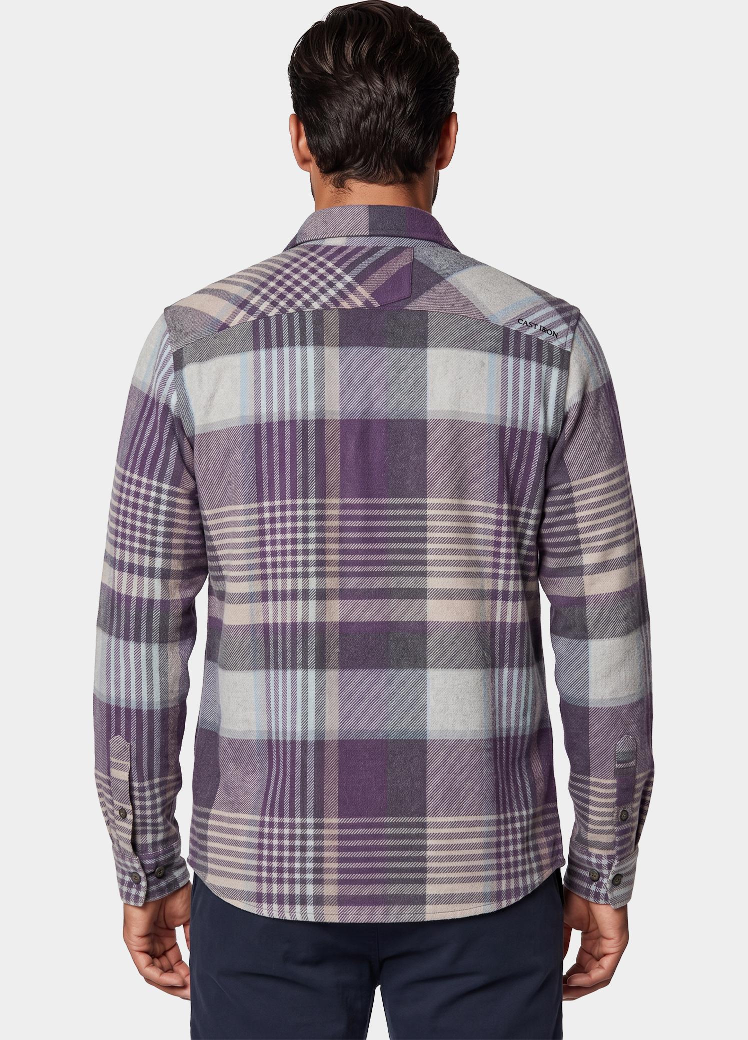 Cast Iron Overhemd heren Blauw Long sleeve shirt Wool blend CSI2609233/4163