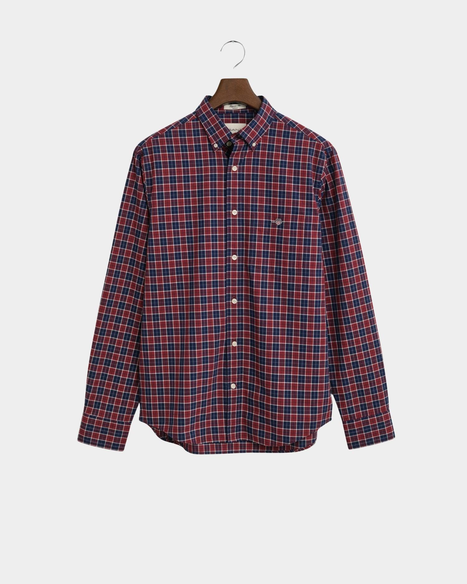 Gant Casual hemd lange mouw Rood Reg Classic Poplin Check 3250213/604