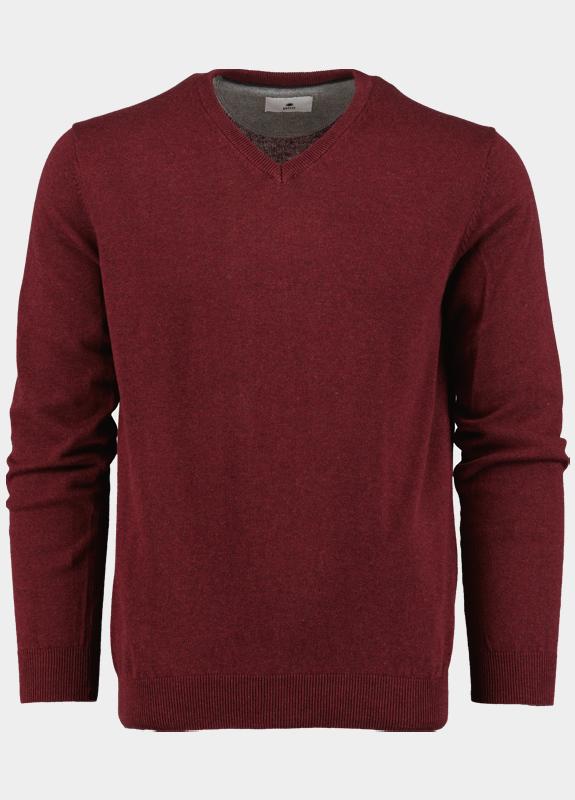 Bos Pullover Rood V-hals 100% katoen 528100CCT-13/405