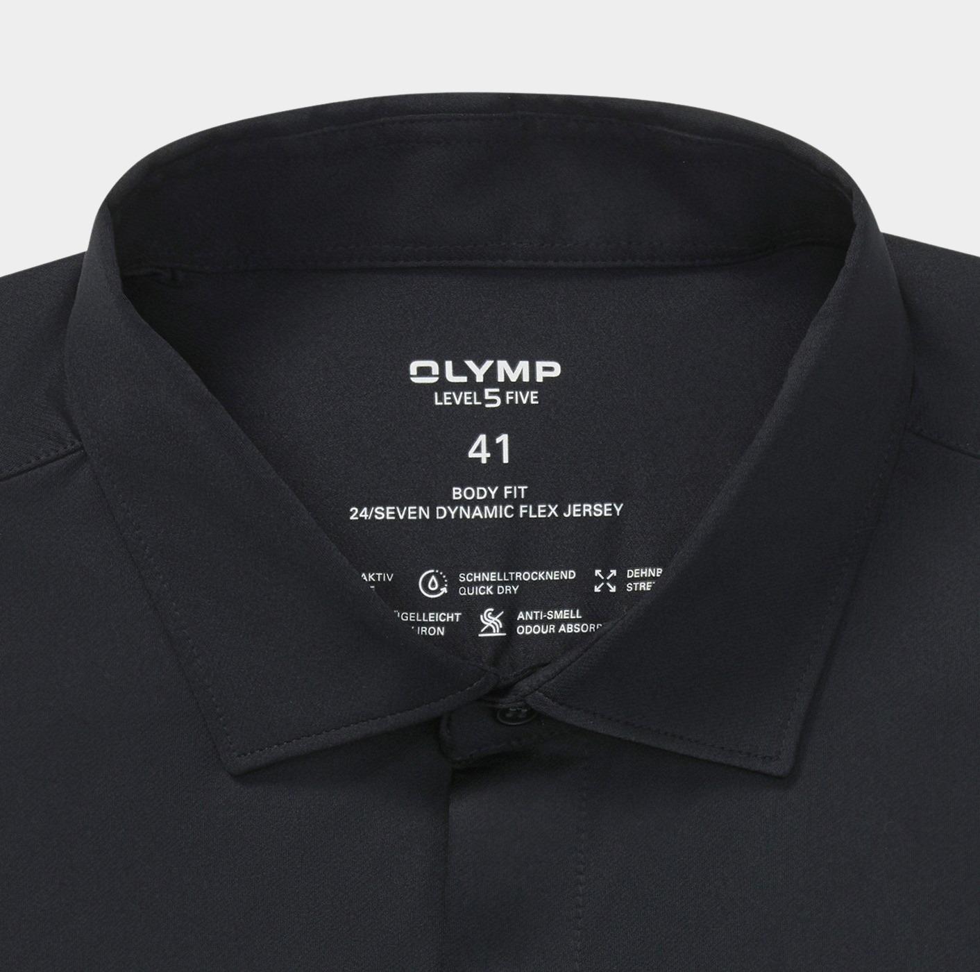 Olymp Business hemd lange mouw Zwart 24/7 Level 5 200284/68