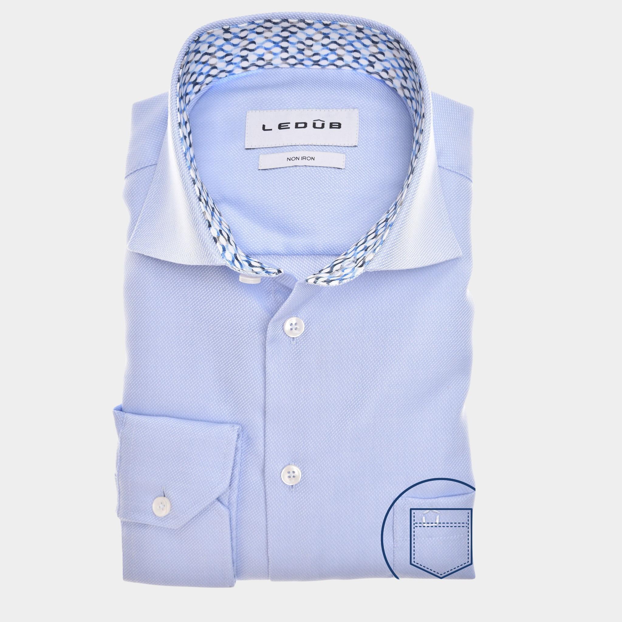 Ledub Business hemd lange mouw Blauw  0142818/130-140-000