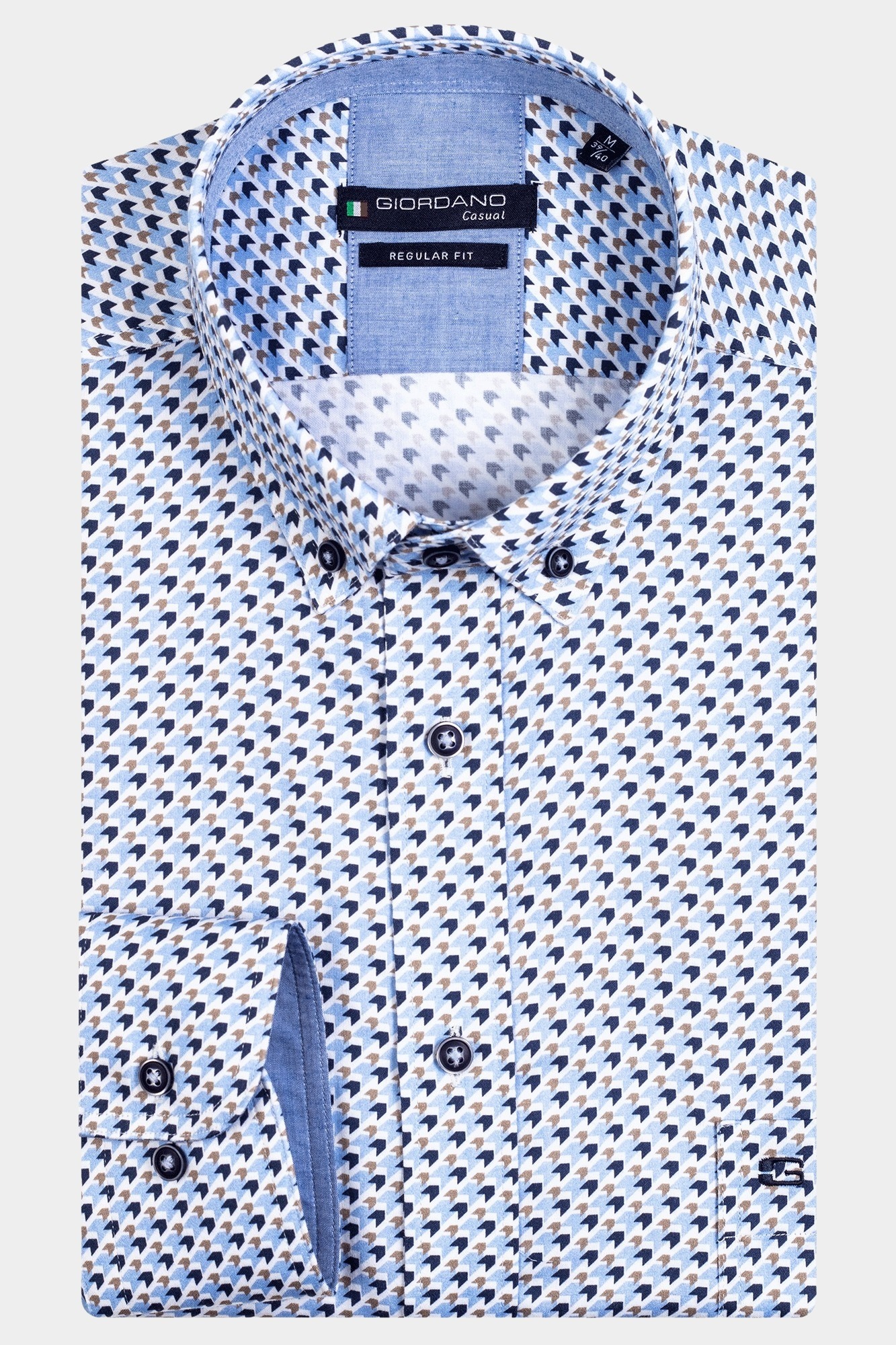Giordano Casual hemd lange mouw Blauw Ivy 327027/61