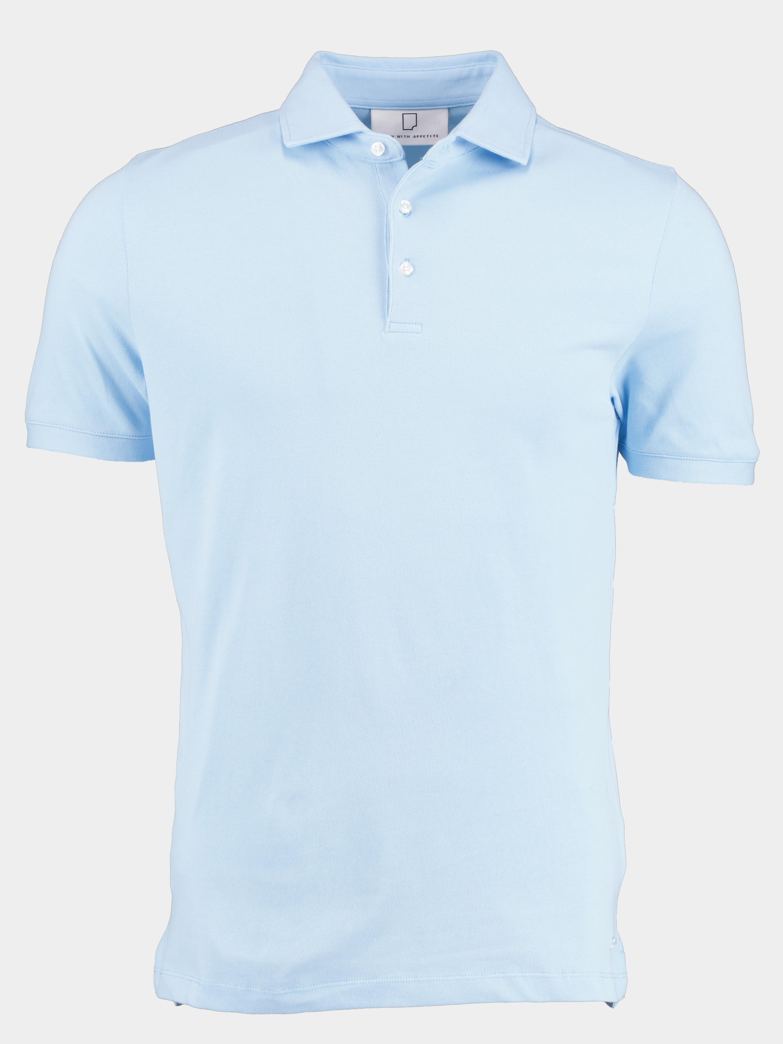 Born With Appetite Polo korte mouw Blauw Arto Polo Fine Pique Plain 23108AR22/210 light blue