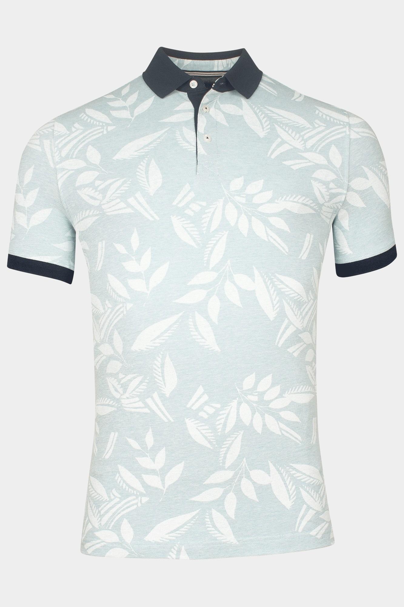 Baileys Polo korte mouw Blauw Poloshirt 2-tone Pique,all ov 515226/97