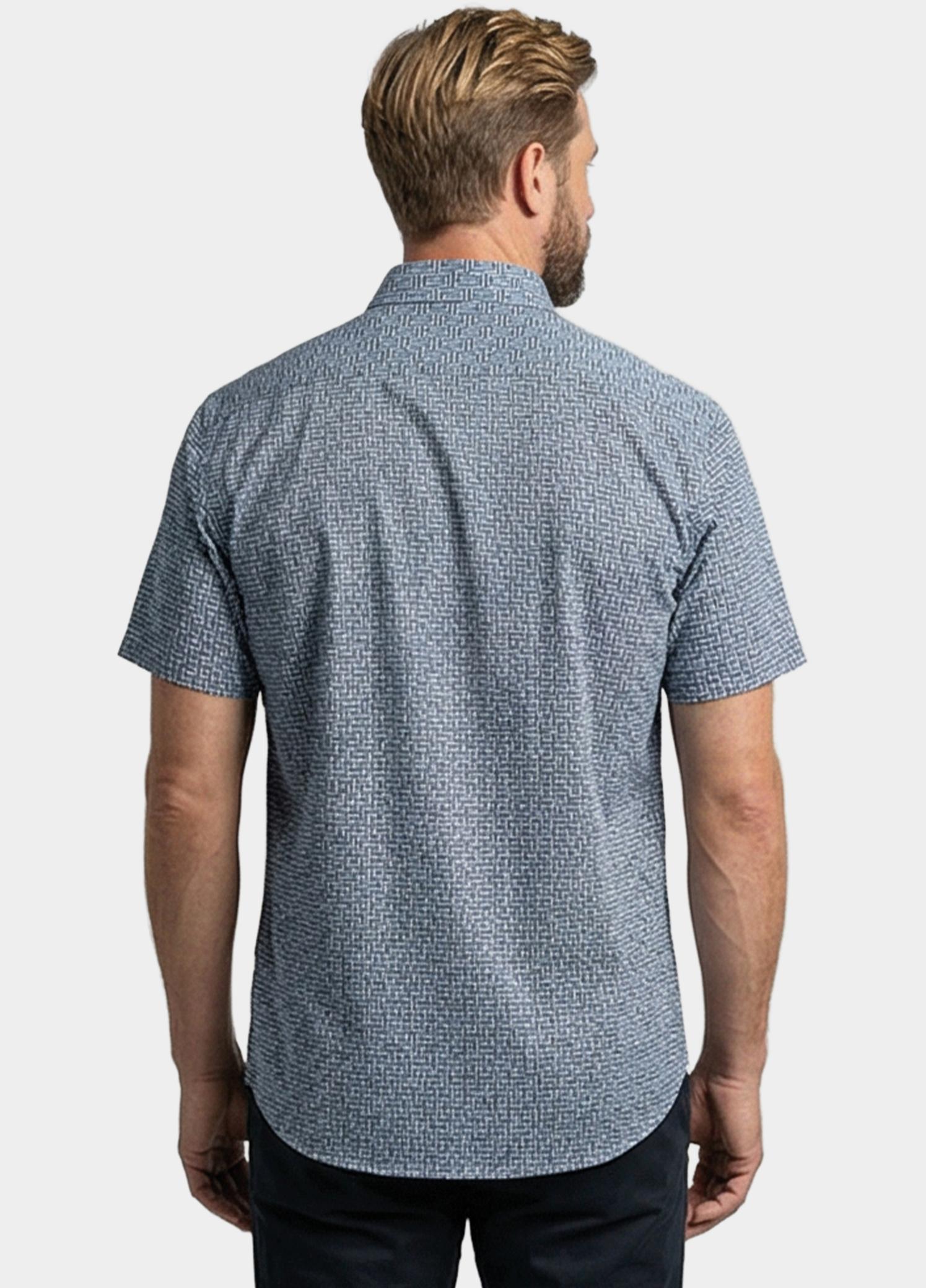 Giordano overhemd korte mouw heren Blauw Puglia Short Sleeve Shirt  Gr 616861/60