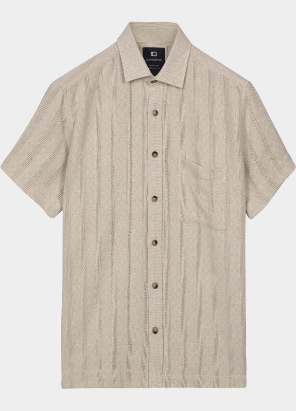 Giordano overhemd korte mouw heren Bruin Puglia Short Sleeve Shirt Str 616801/80