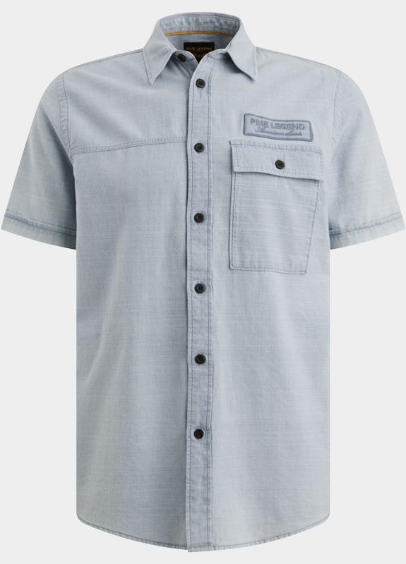 PME Legend Casual hemd korte mouw Blauw Short Sleeve Shirt Indigo yar PSIS2604212/590